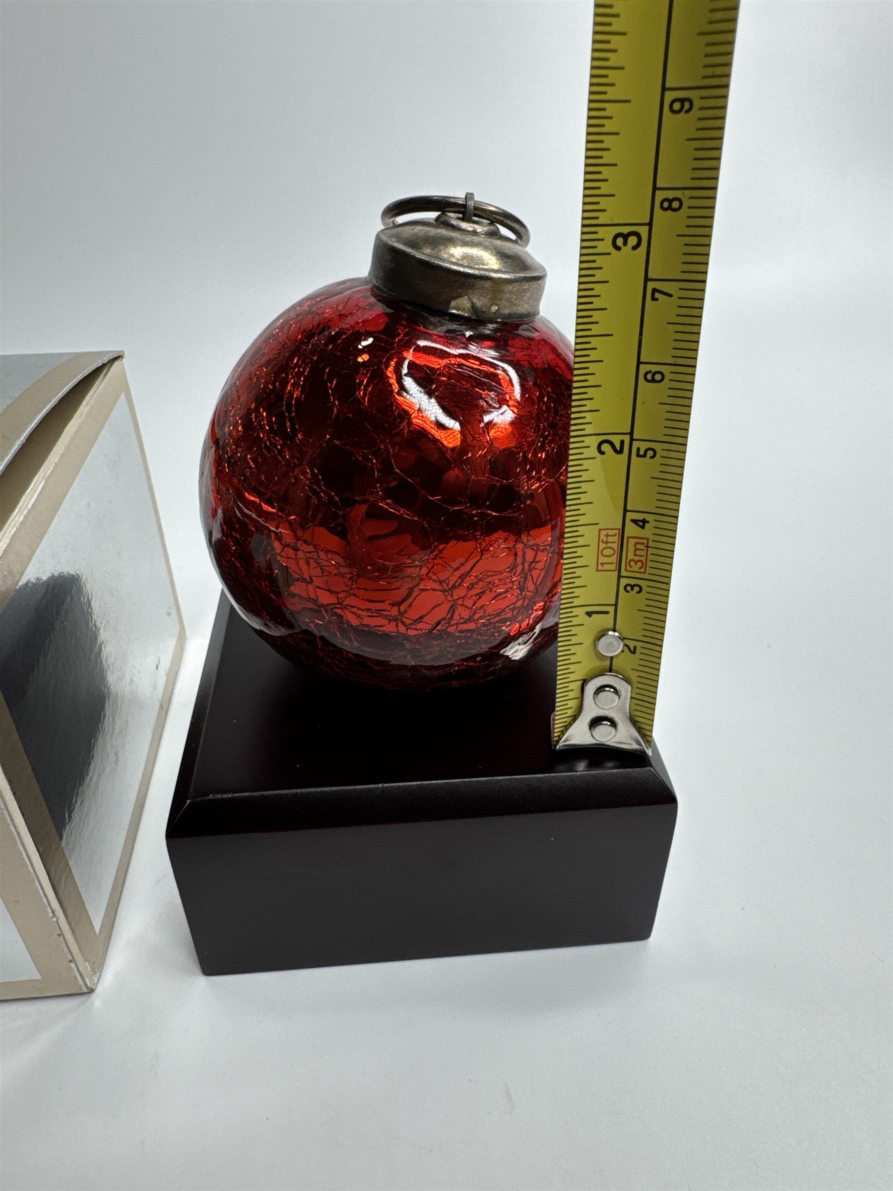 Vintage Heavy Red Crackled Cracked Glass Christmas Ornament Kugel Type Nordstrom
