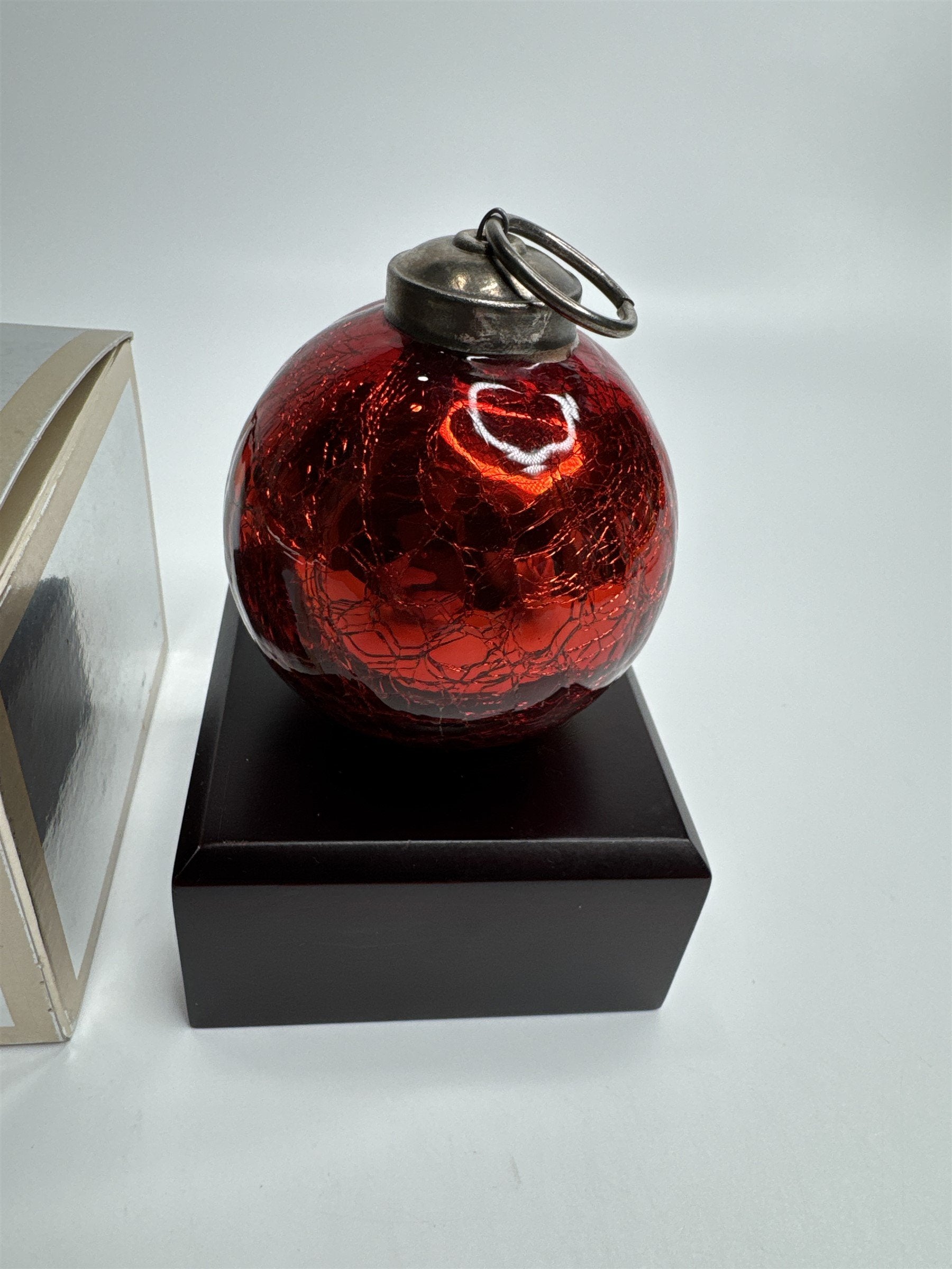 Vintage Heavy Red Crackled Cracked Glass Christmas Ornament Kugel Type Nordstrom
