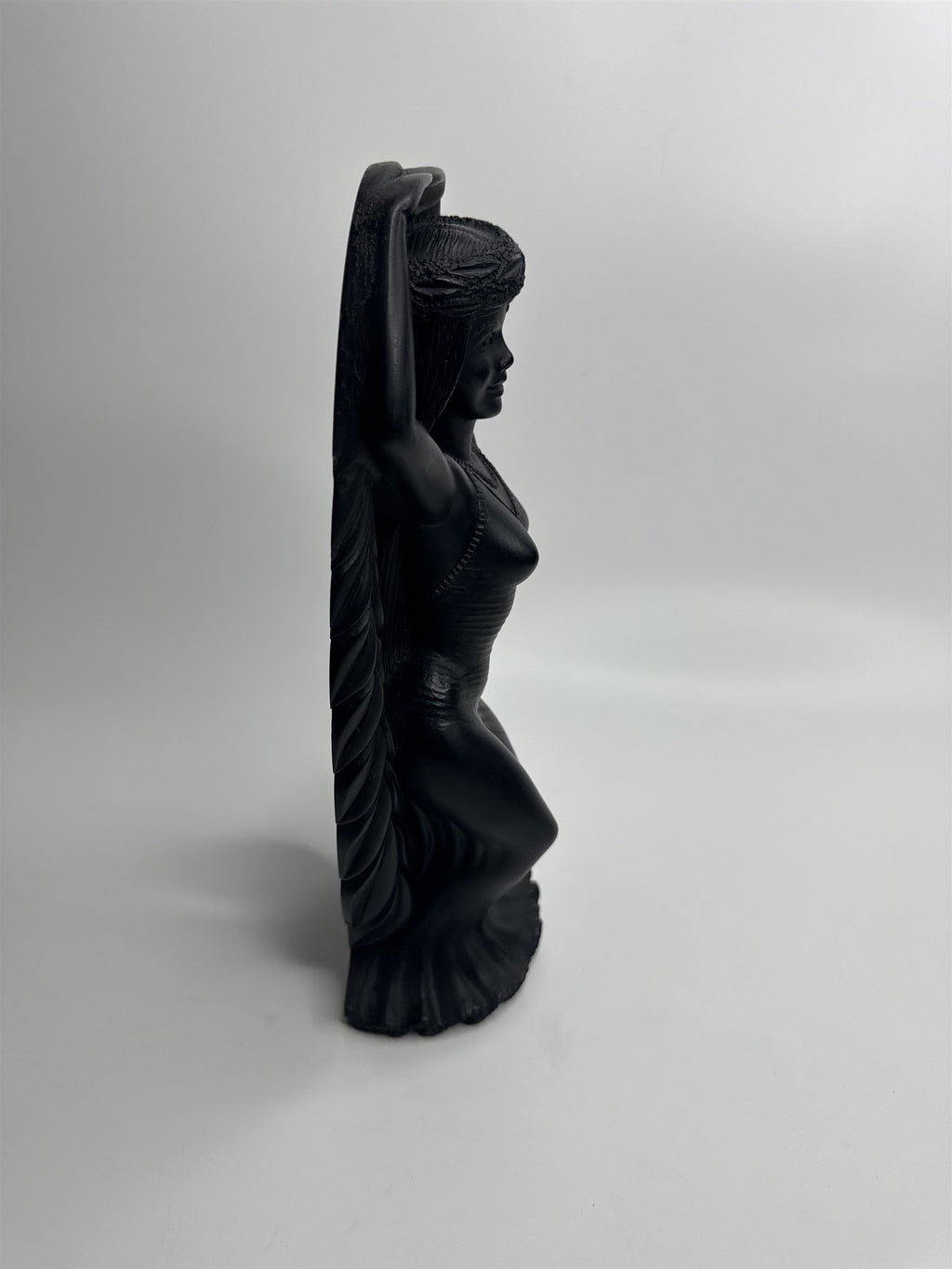 Hawaii Coco Joe's Maile Laka Hula Goddess Hapa Black Lava Resin Figurine Vintage