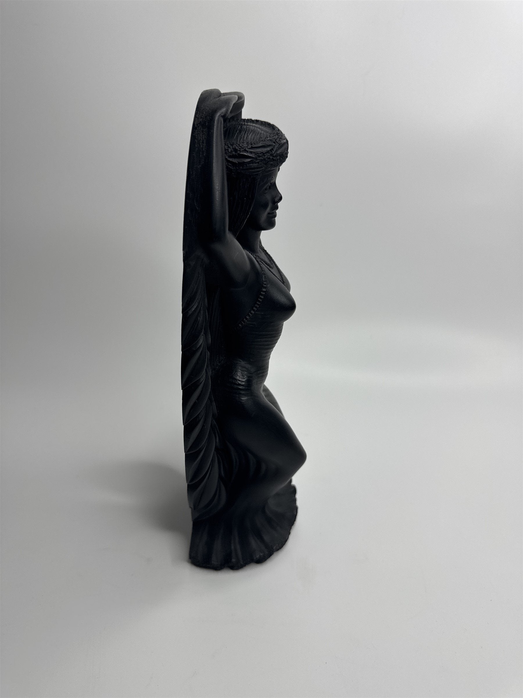 Hawaii Coco Joe's Maile Laka Hula Goddess Hapa Black Lava Resin Figurine Vintage