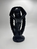 Hawaii Coco Joe's Maile Laka Hula Goddess Hapa Black Lava Resin Figurine Vintage