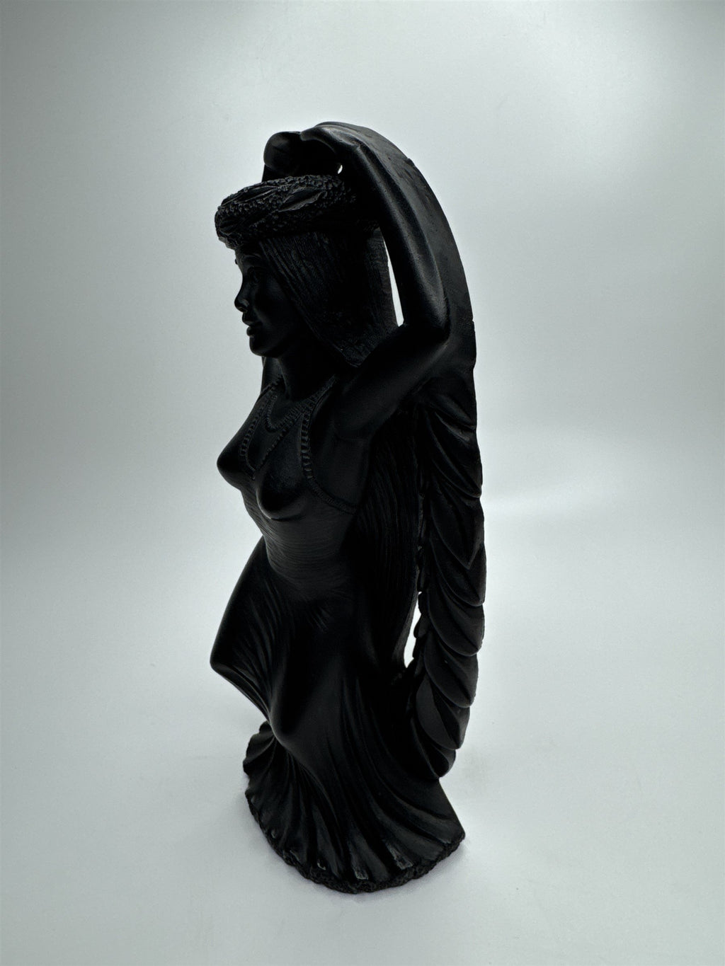 Hawaii Coco Joe's Maile Laka Hula Goddess Hapa Black Lava Resin Figurine Vintage