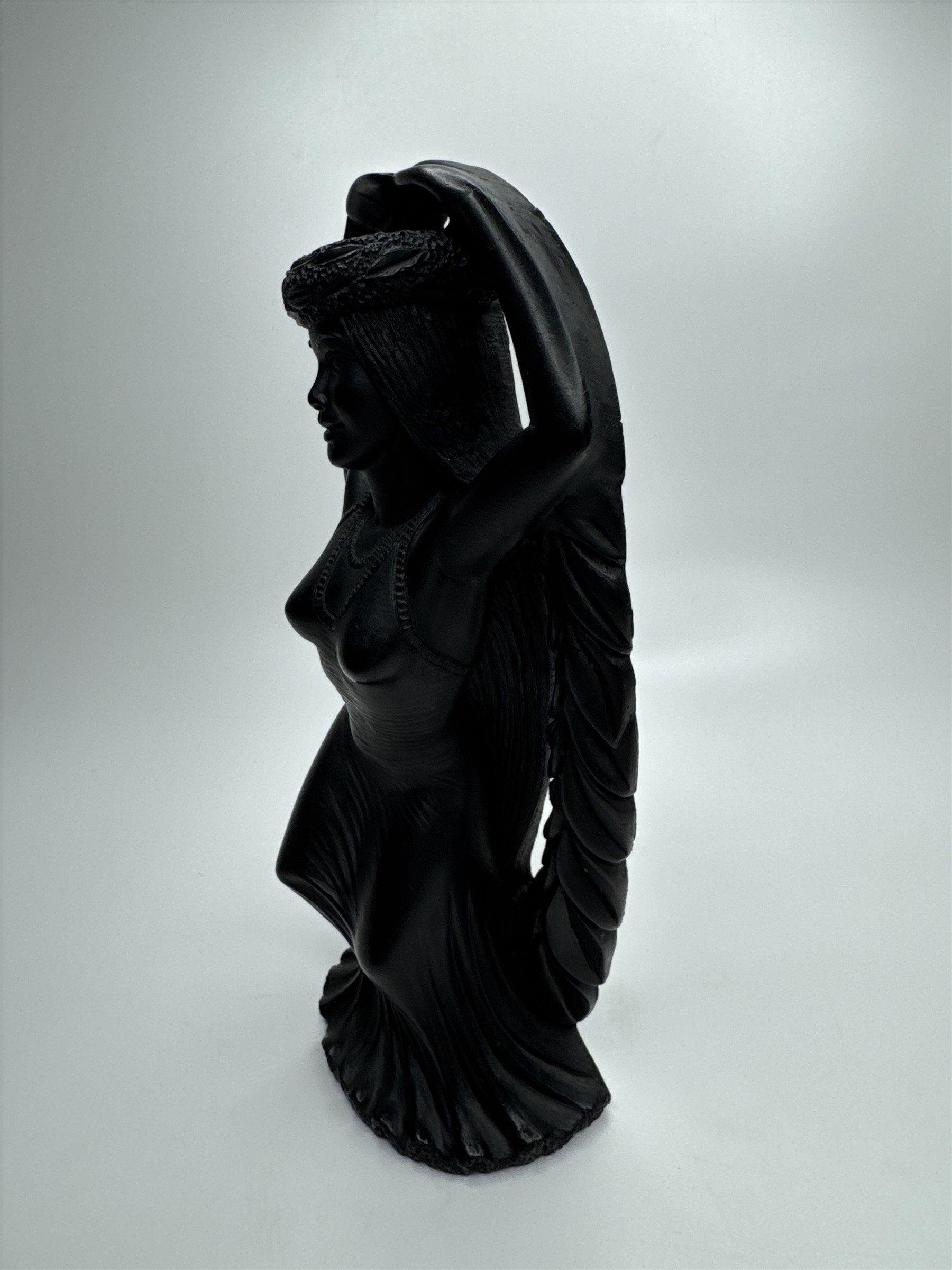 Hawaii Coco Joe's Maile Laka Hula Goddess Hapa Black Lava Resin Figurine Vintage