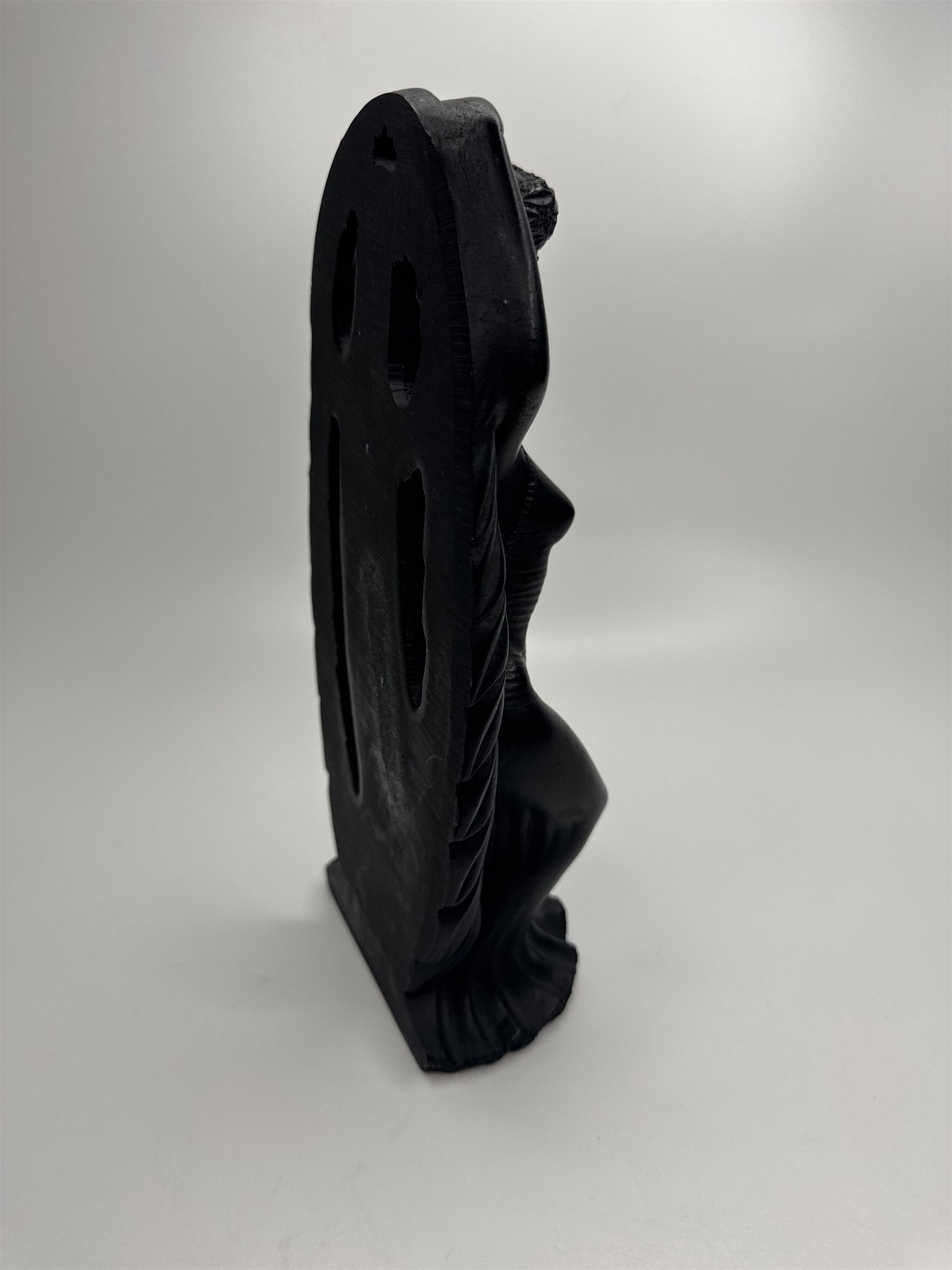 Hawaii Coco Joe's Maile Laka Hula Goddess Hapa Black Lava Resin Figurine Vintage