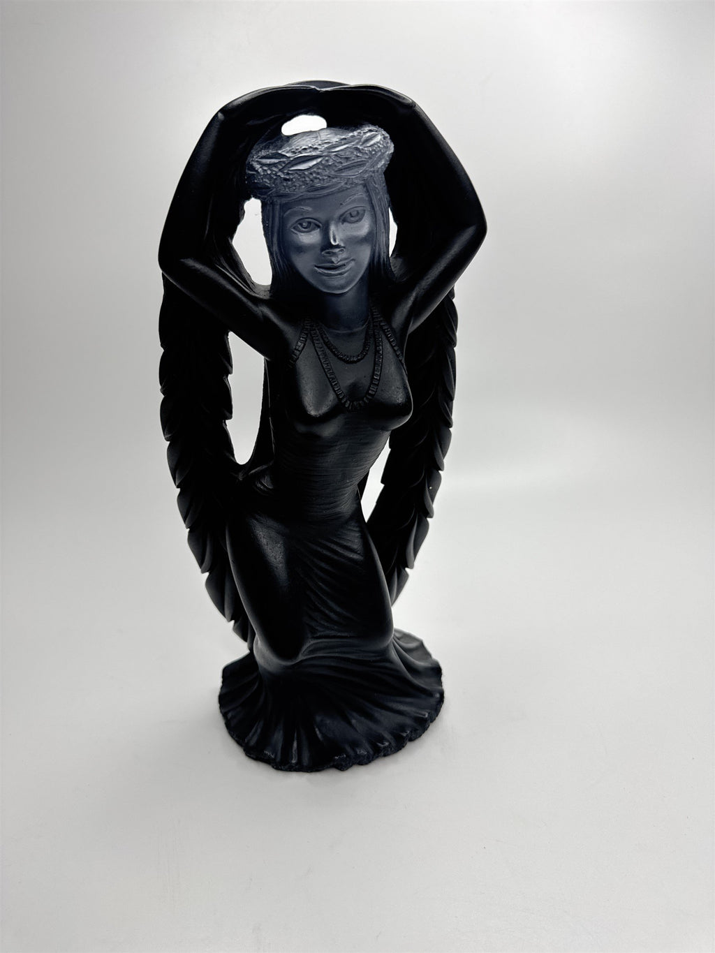 Hawaii Coco Joe's Maile Laka Hula Goddess Hapa Black Lava Resin Figurine Vintage
