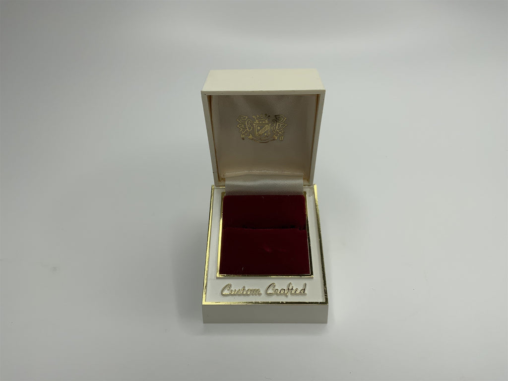 Alsten Co White Ring Jewelry Hard Plastic Presentation Box Vintage Custom