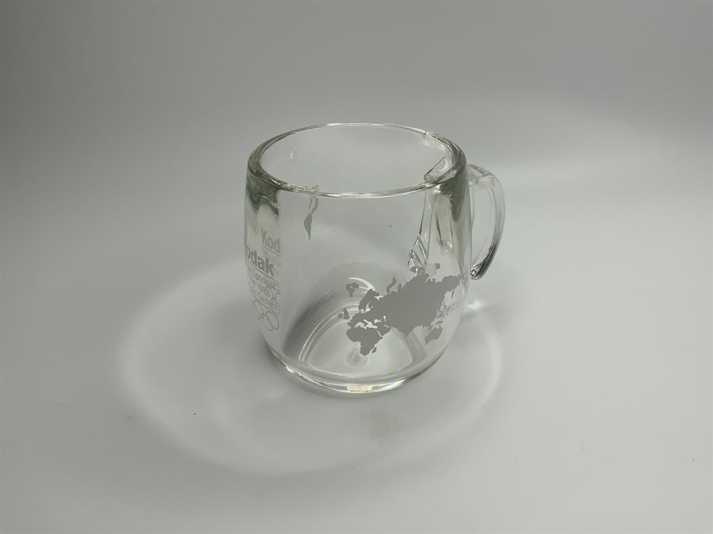 Vintage Kodak 1988 Olympic Games Clear Glass Mug Seoul South Korea Calgary CA