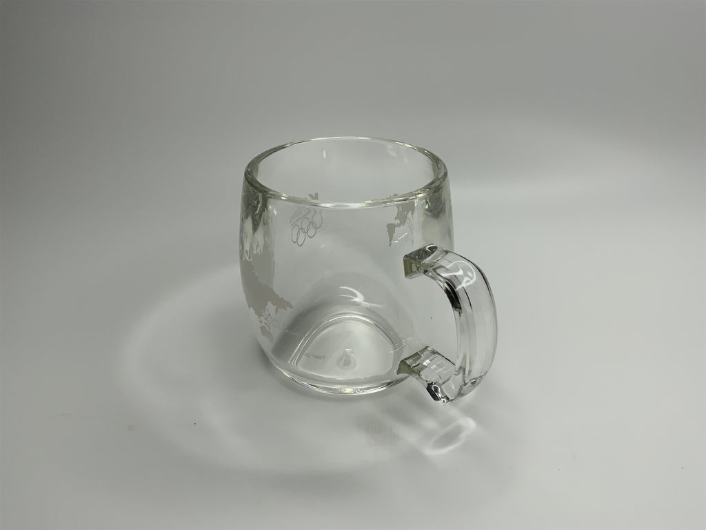 Vintage Kodak 1988 Olympic Games Clear Glass Mug Seoul South Korea Calgary CA
