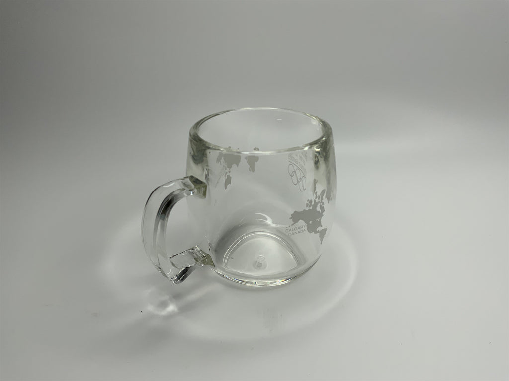 Vintage Kodak 1988 Olympic Games Clear Glass Mug Seoul South Korea Calgary CA