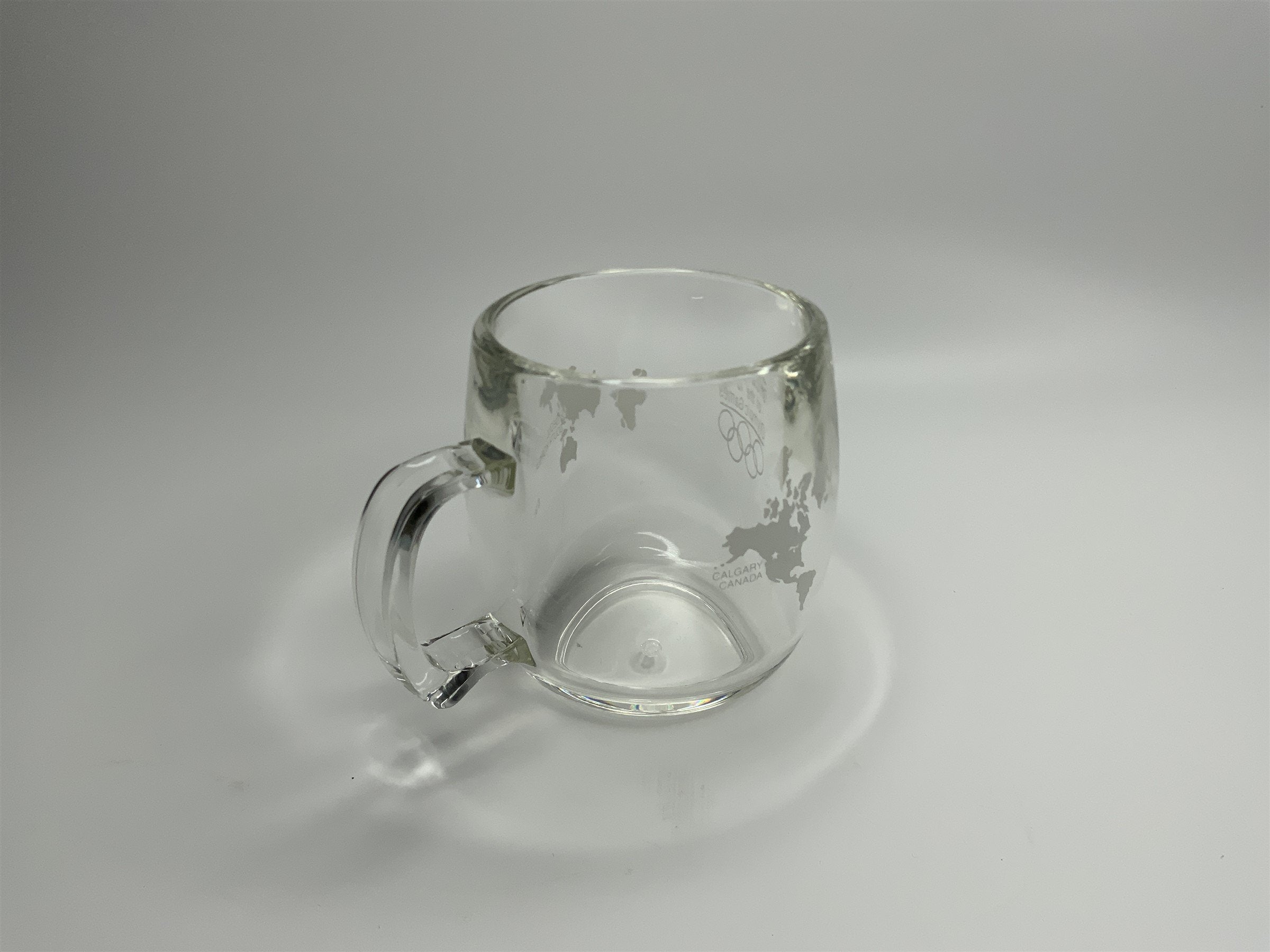 Vintage Kodak 1988 Olympic Games Clear Glass Mug Seoul South Korea Calgary CA