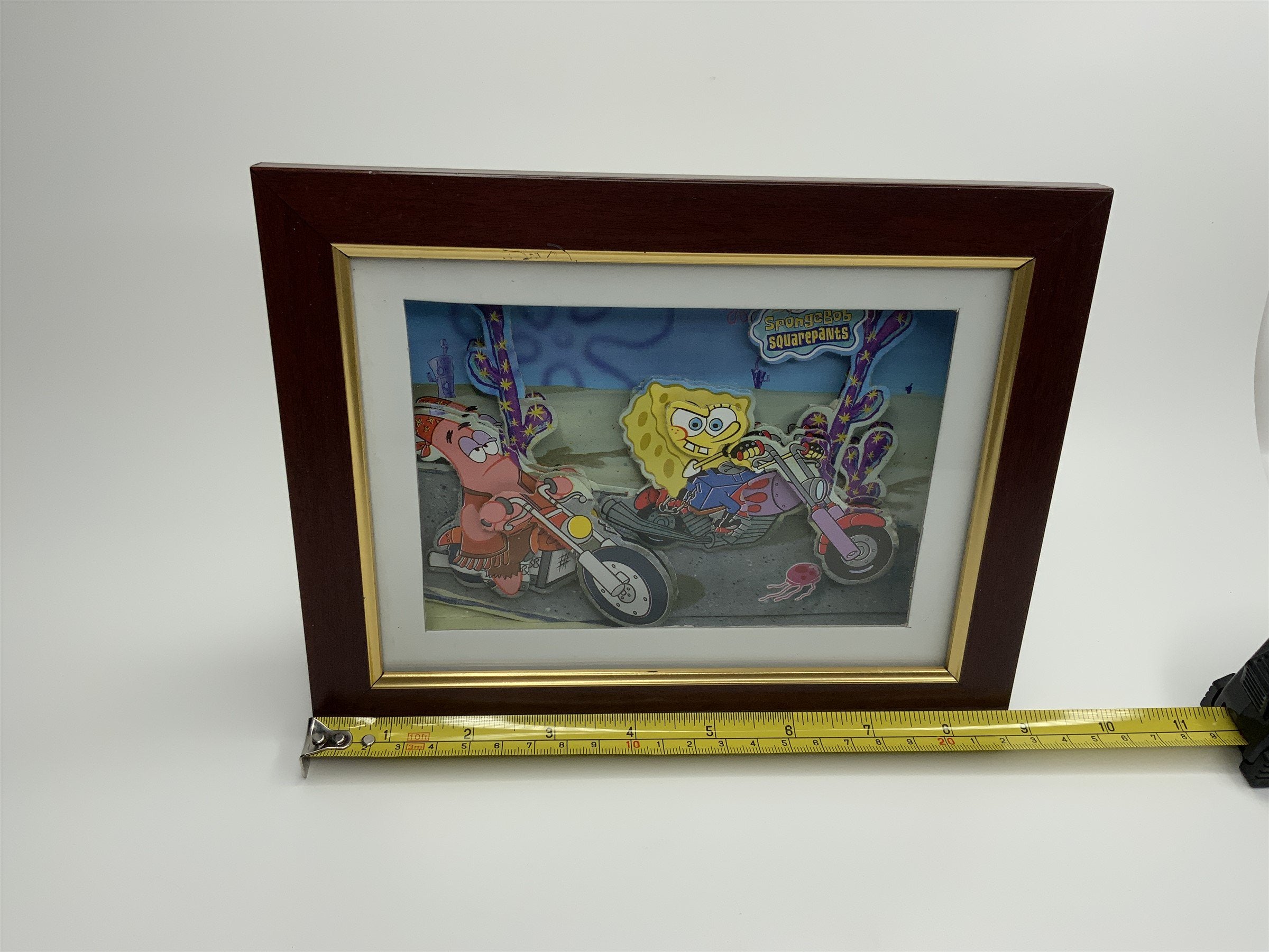 Vtg Spongebob Squarepants 3D Photo Frame Patrick Motorcycles Bikini Bottom Rare