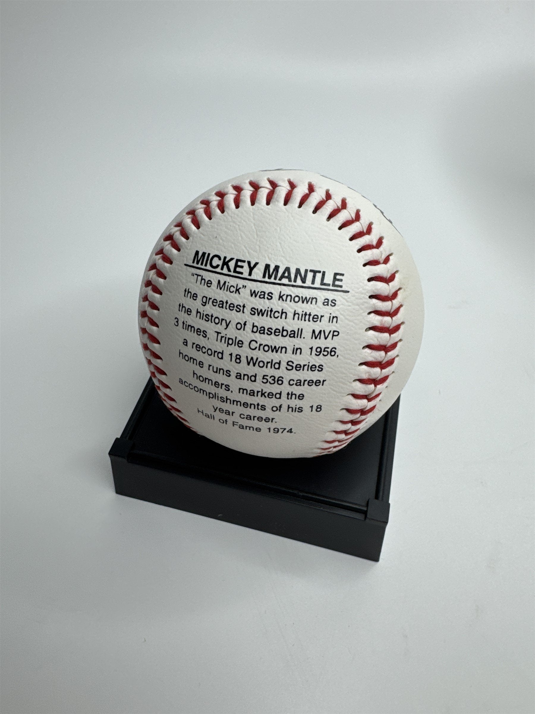 NOS Mickey Mantle 40th Anniversary 1956 Triple Crown Season Baseball /w Display