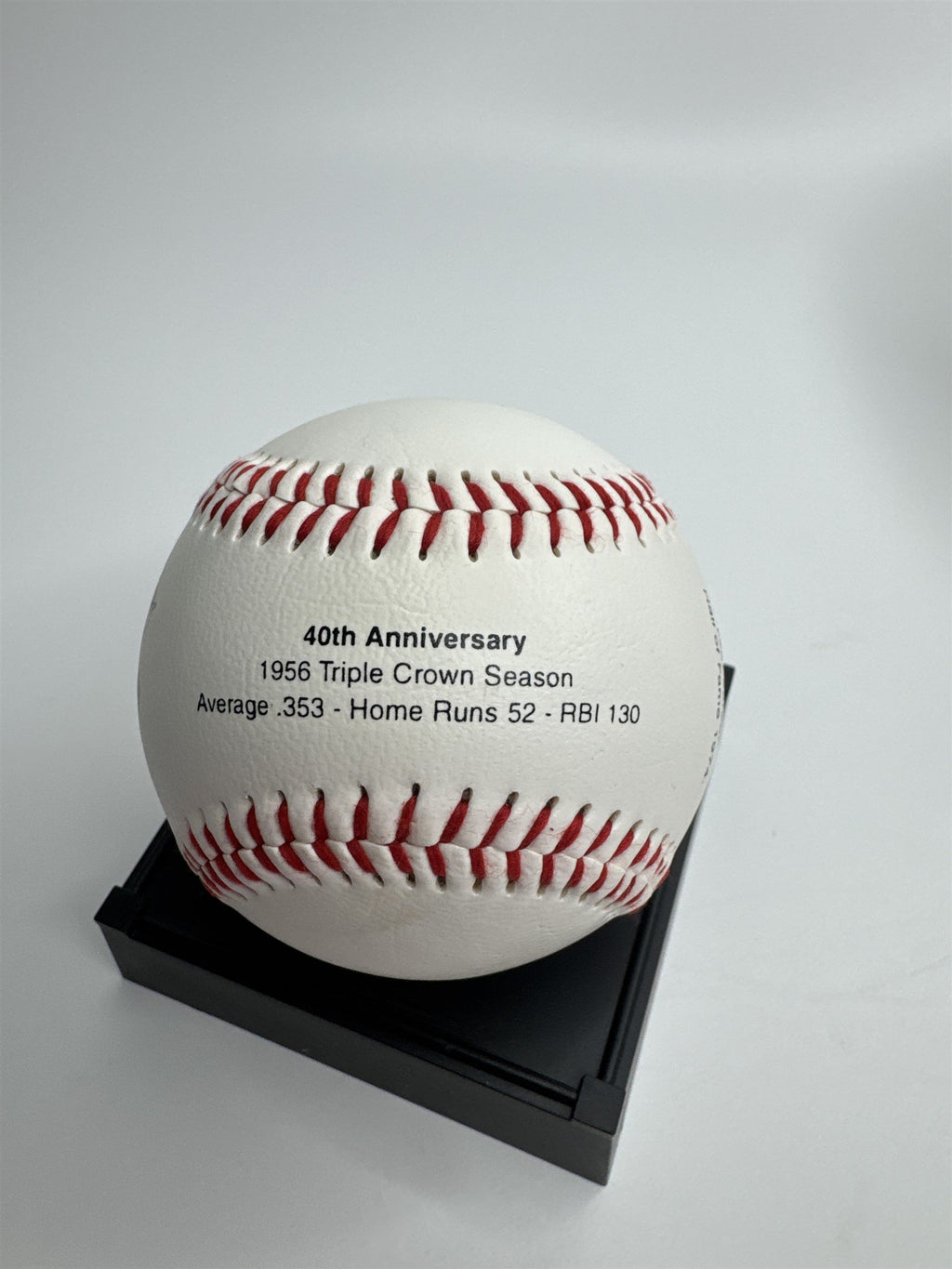 NOS Mickey Mantle 40th Anniversary 1956 Triple Crown Season Baseball /w Display