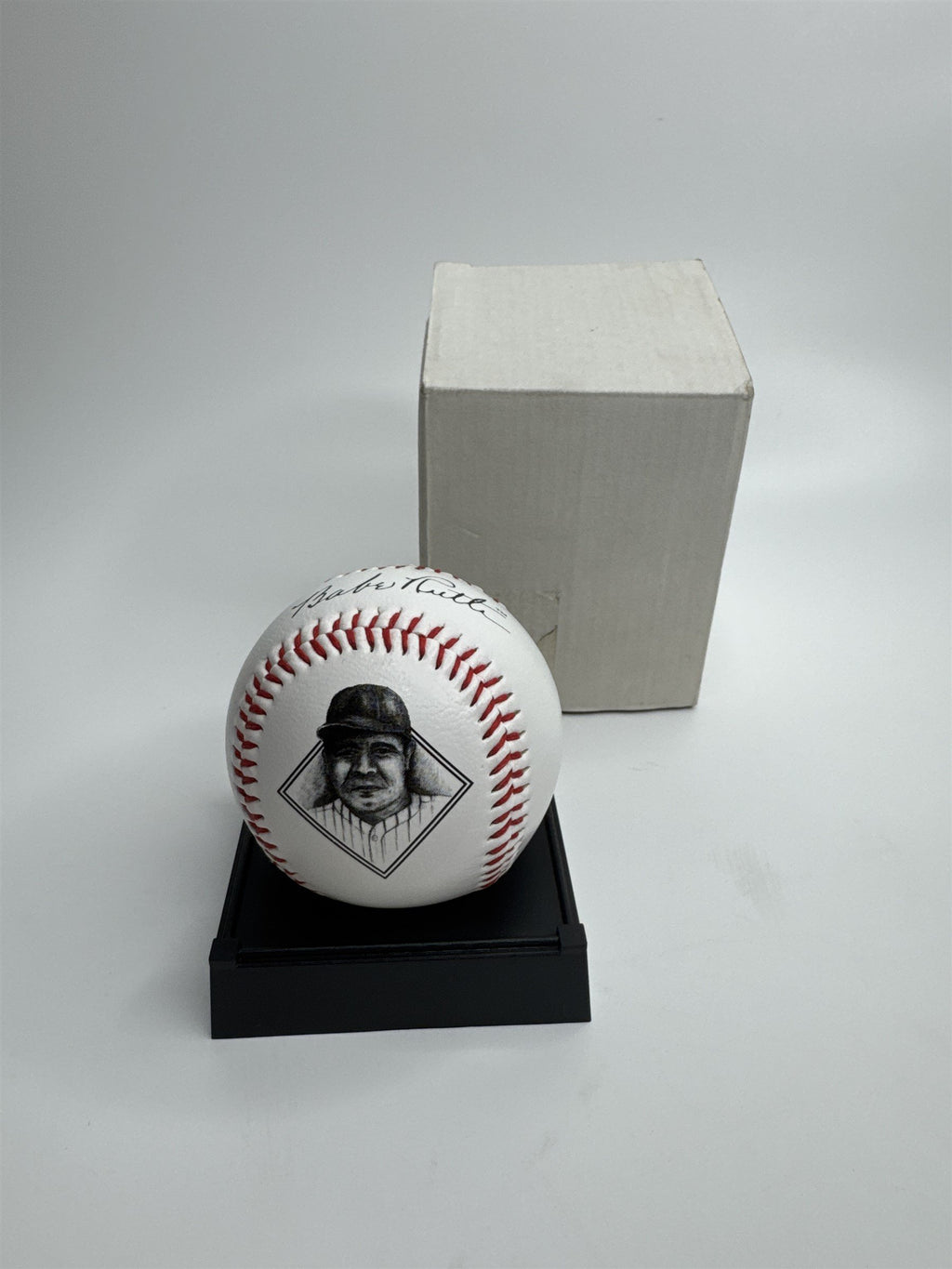 NOS Babe Ruth Autographed Baseball Reproduction Gift /w Display Stand