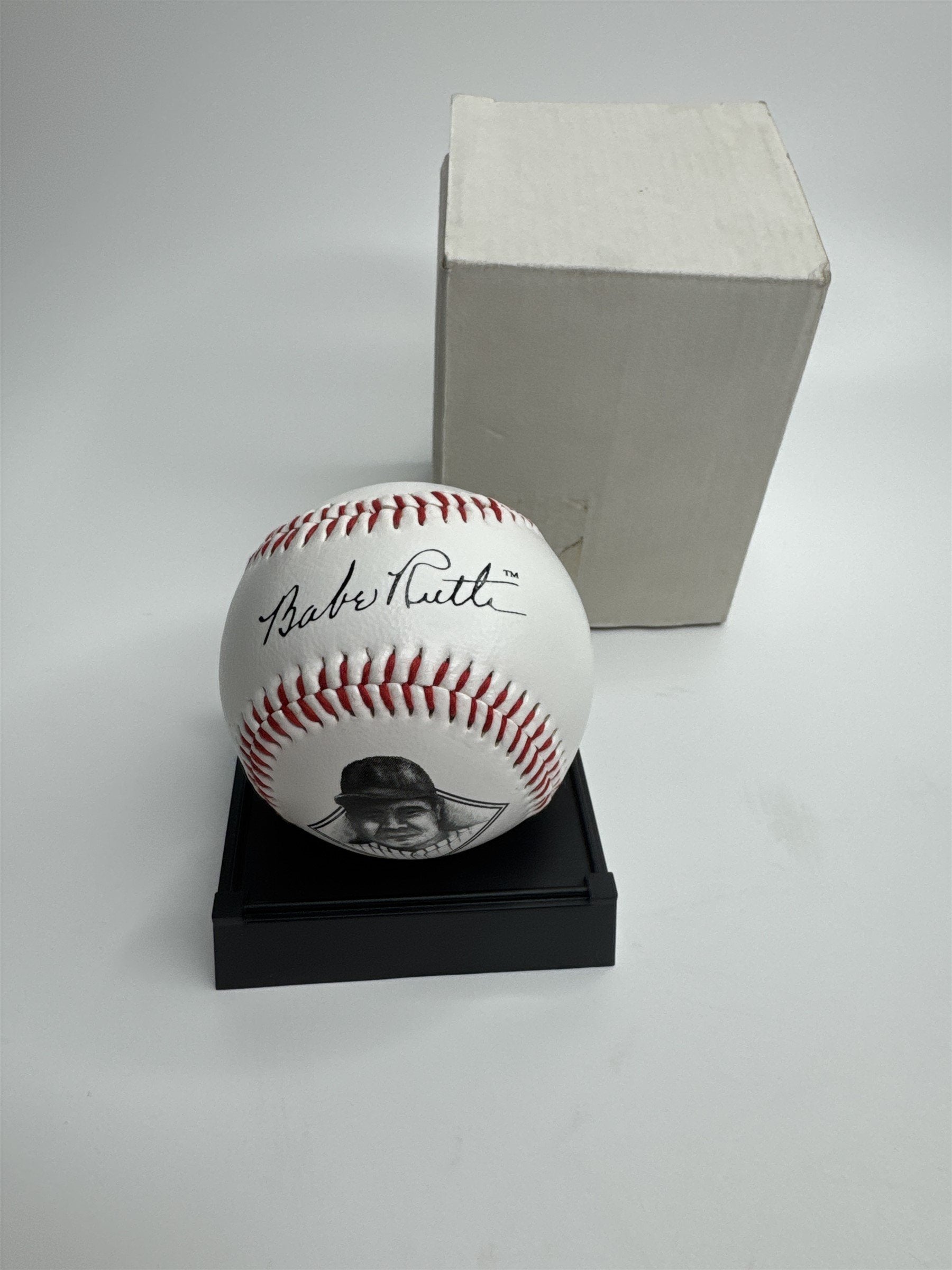 NOS Babe Ruth Autographed Baseball Reproduction Gift /w Display Stand