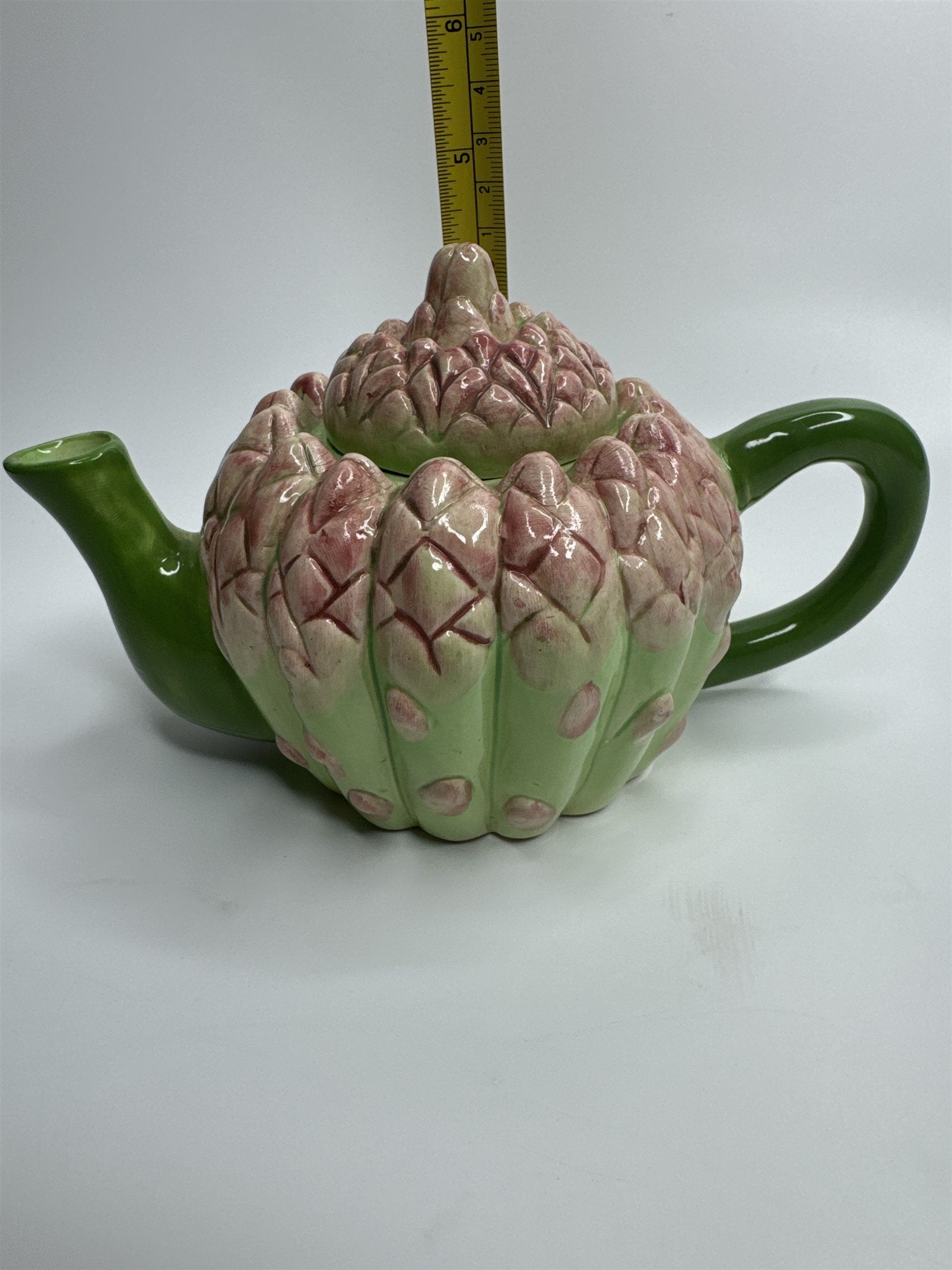 Papel Freelance Two Cup Ceramic Asparagus (Succulent?) Teapot Sri Lanka
