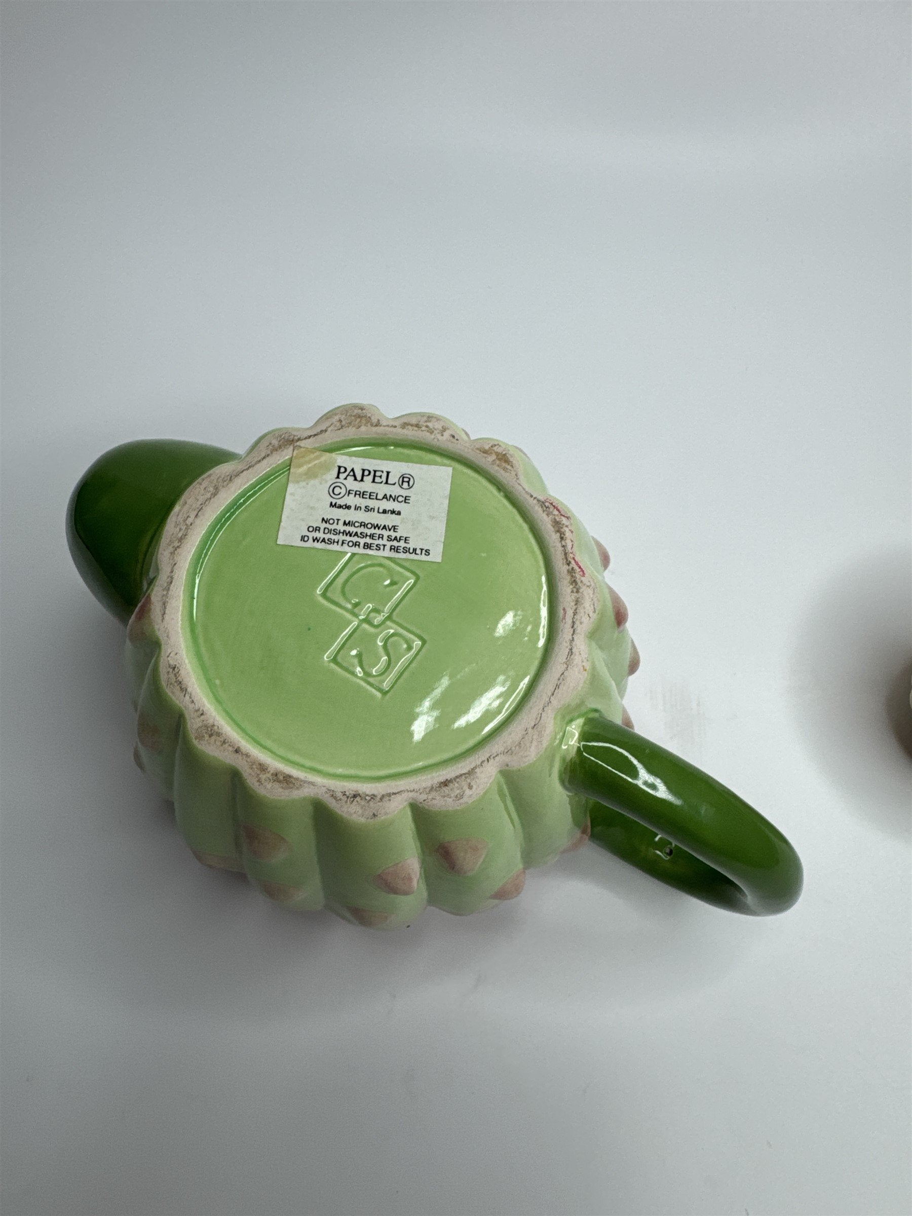 Papel Freelance Two Cup Ceramic Asparagus (Succulent?) Teapot Sri Lanka