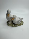 Vintage Homco Home Interiors #1425 Ceramic Geese White Duck Family Figurine EUC