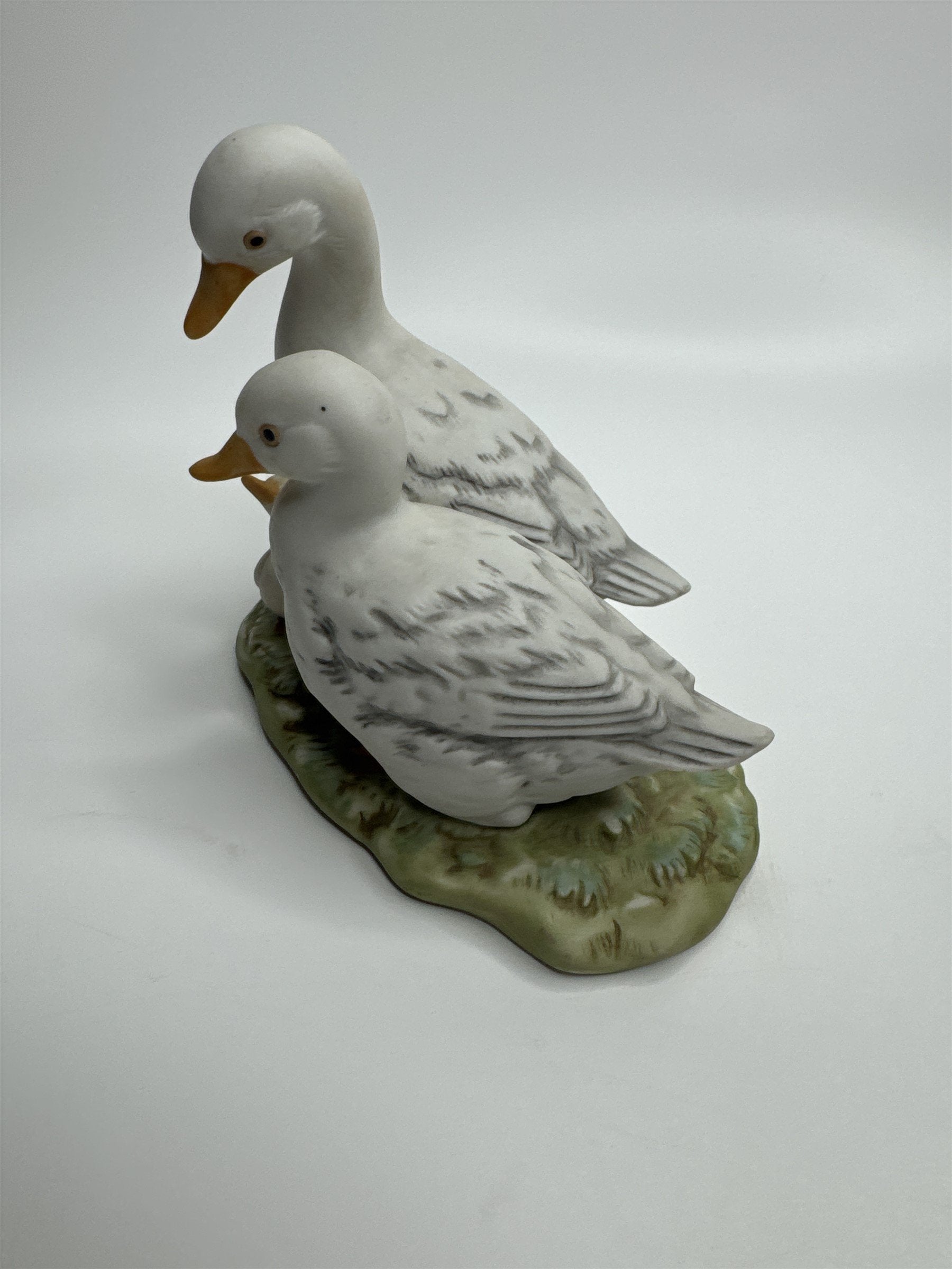 Vintage Homco Home Interiors #1425 Ceramic Geese White Duck Family Figurine EUC