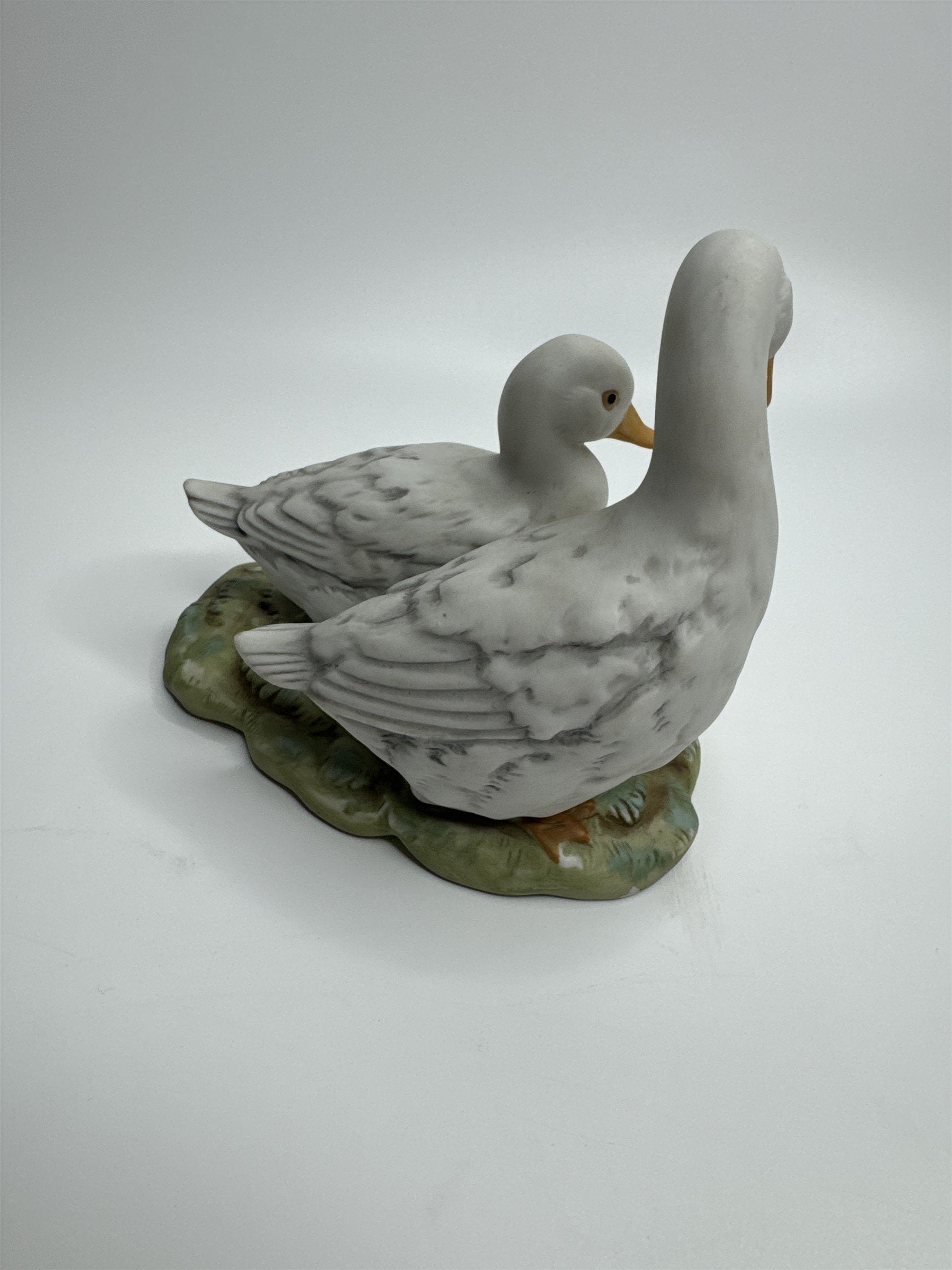 Vintage Homco Home Interiors #1425 Ceramic Geese White Duck Family Figurine EUC