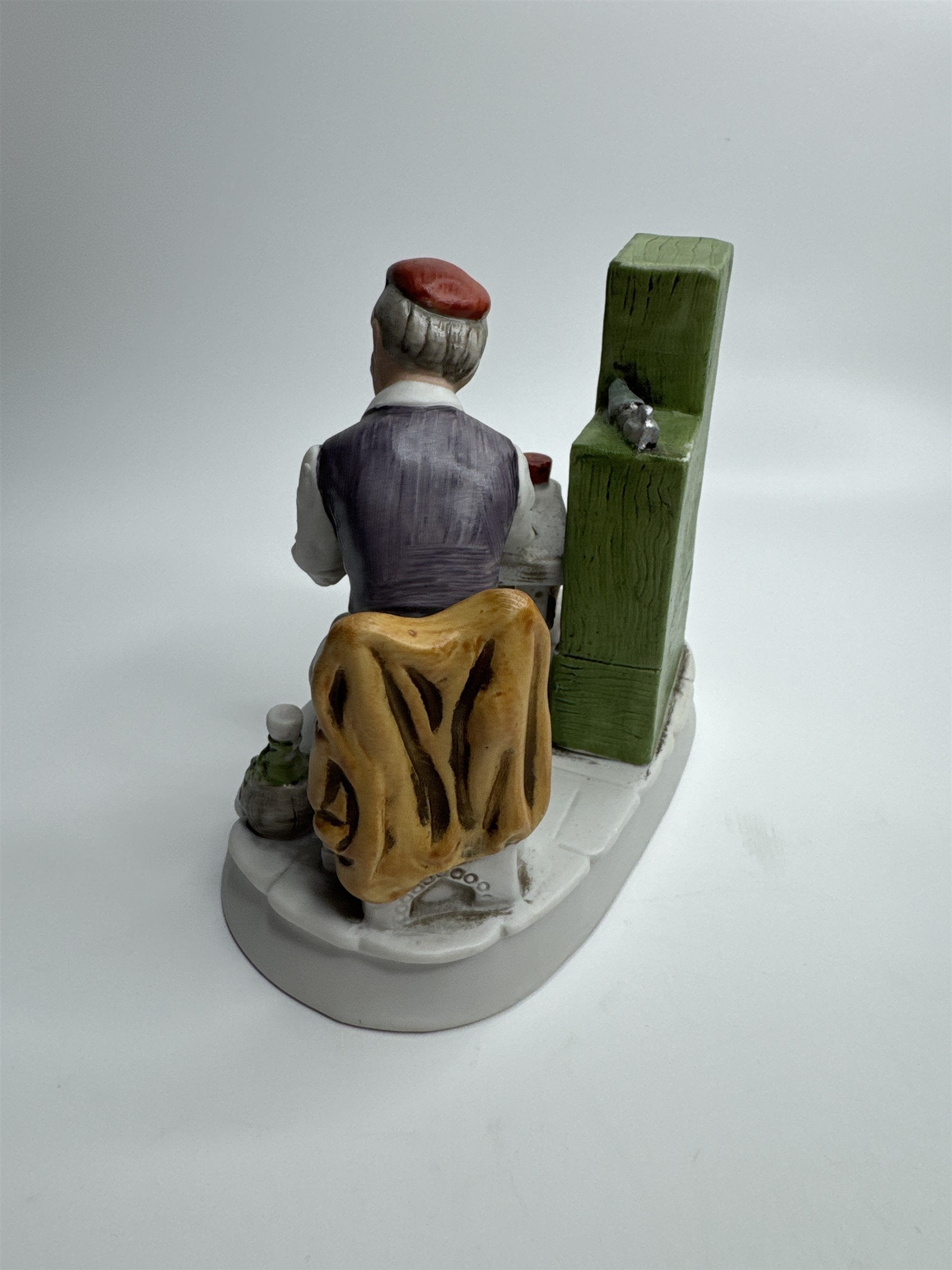 Vintage JAPAN Cobbler Shoe Repair Man Tanner Leatherworker Ceramic Figurine EUC