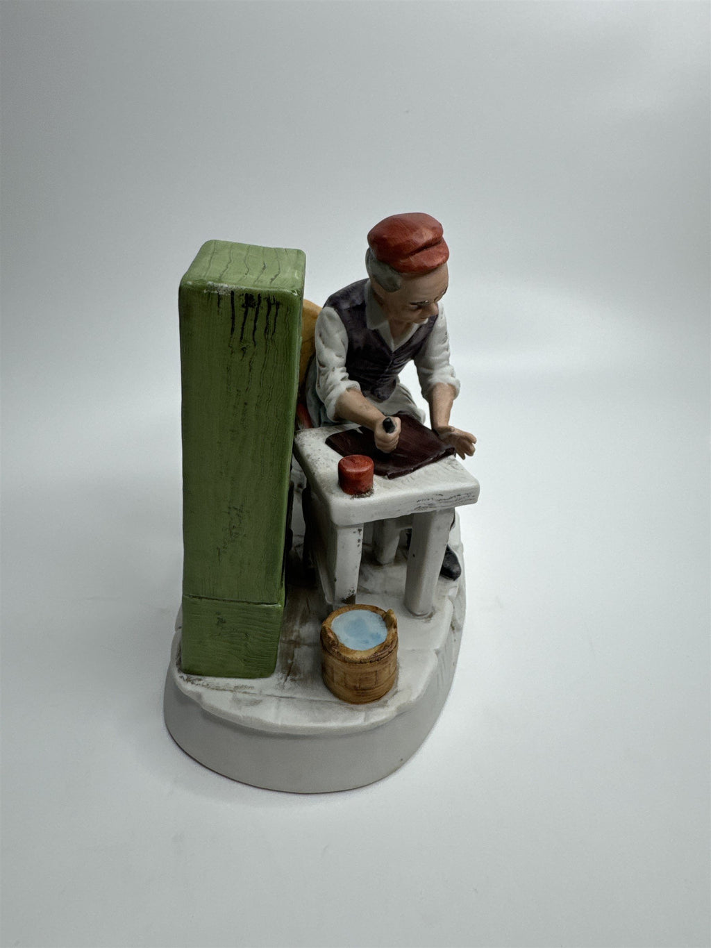 Vintage JAPAN Cobbler Shoe Repair Man Tanner Leatherworker Ceramic Figurine EUC