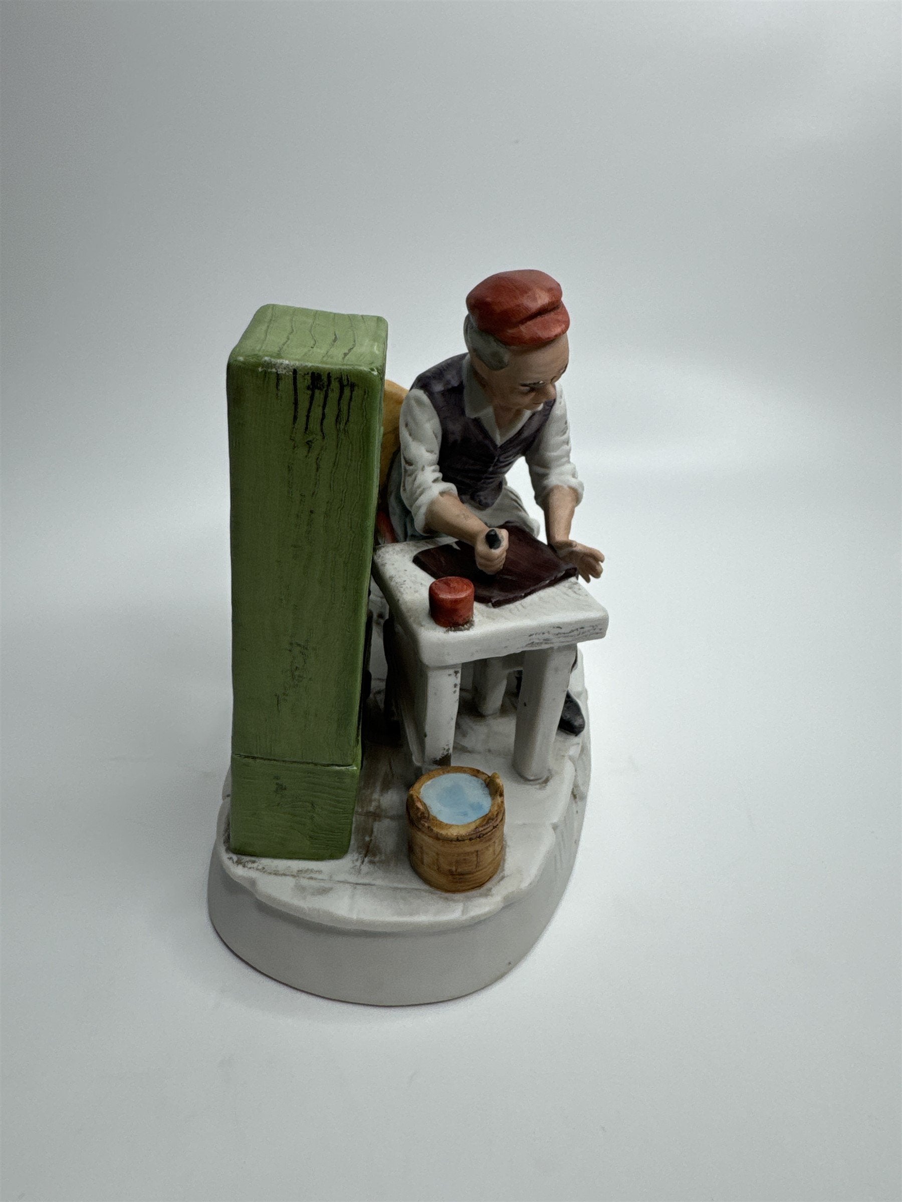 Vintage JAPAN Cobbler Shoe Repair Man Tanner Leatherworker Ceramic Figurine EUC