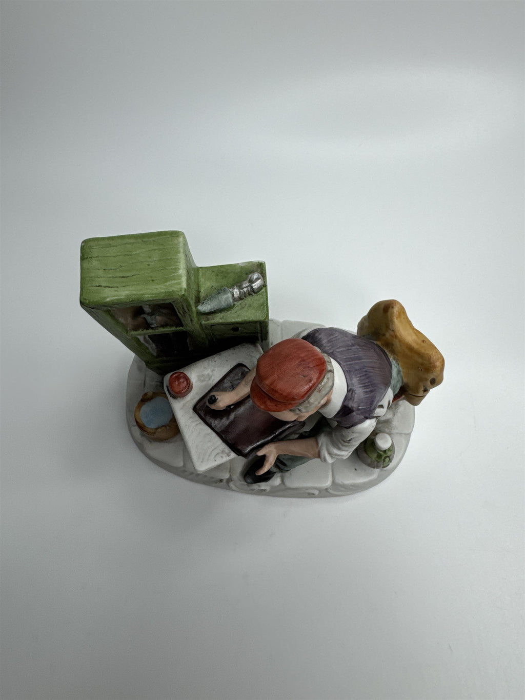 Vintage JAPAN Cobbler Shoe Repair Man Tanner Leatherworker Ceramic Figurine EUC