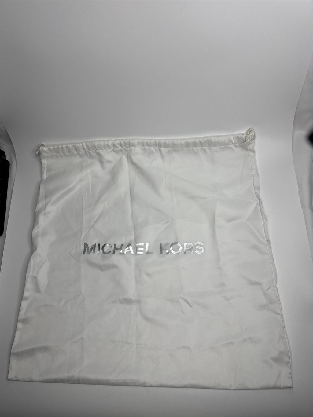 Michael Kors Large Logo White Satin Drawstring Dust Bag for Purses Bags Etc.