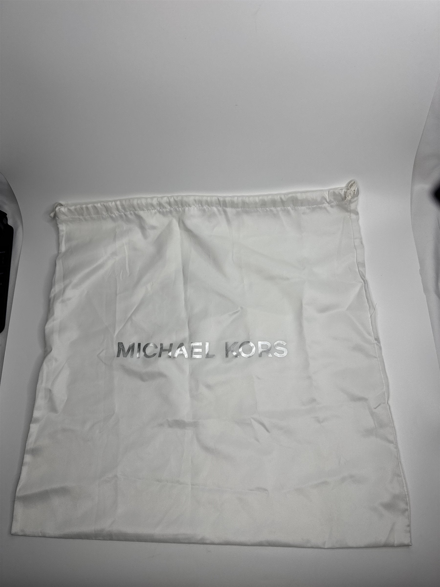 Michael Kors Large Logo White Satin Drawstring Dust Bag for Purses Bags Etc.