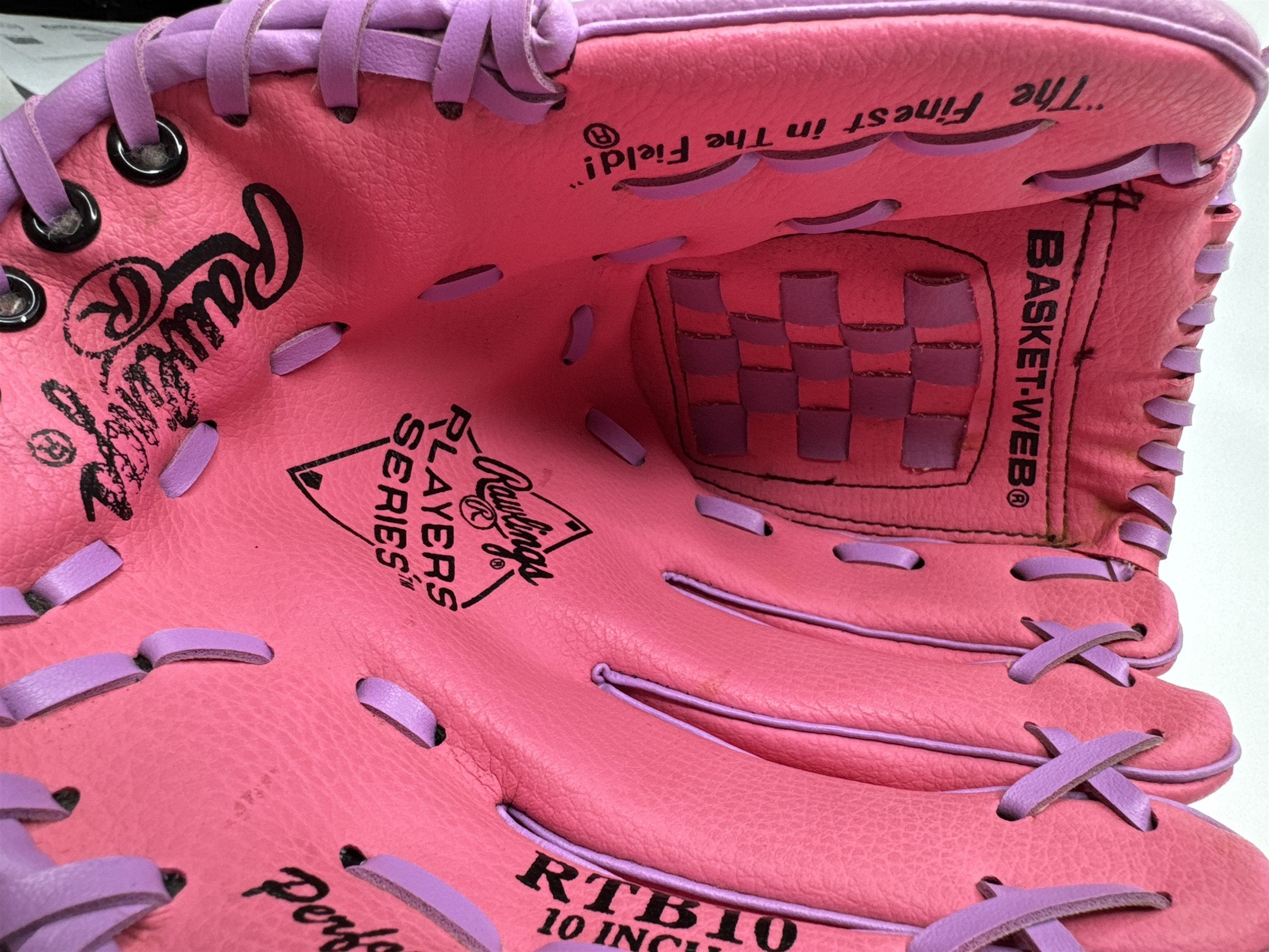 Vintage Rawlings RTB10 10 Inch Pink and Purple Baseball Glove