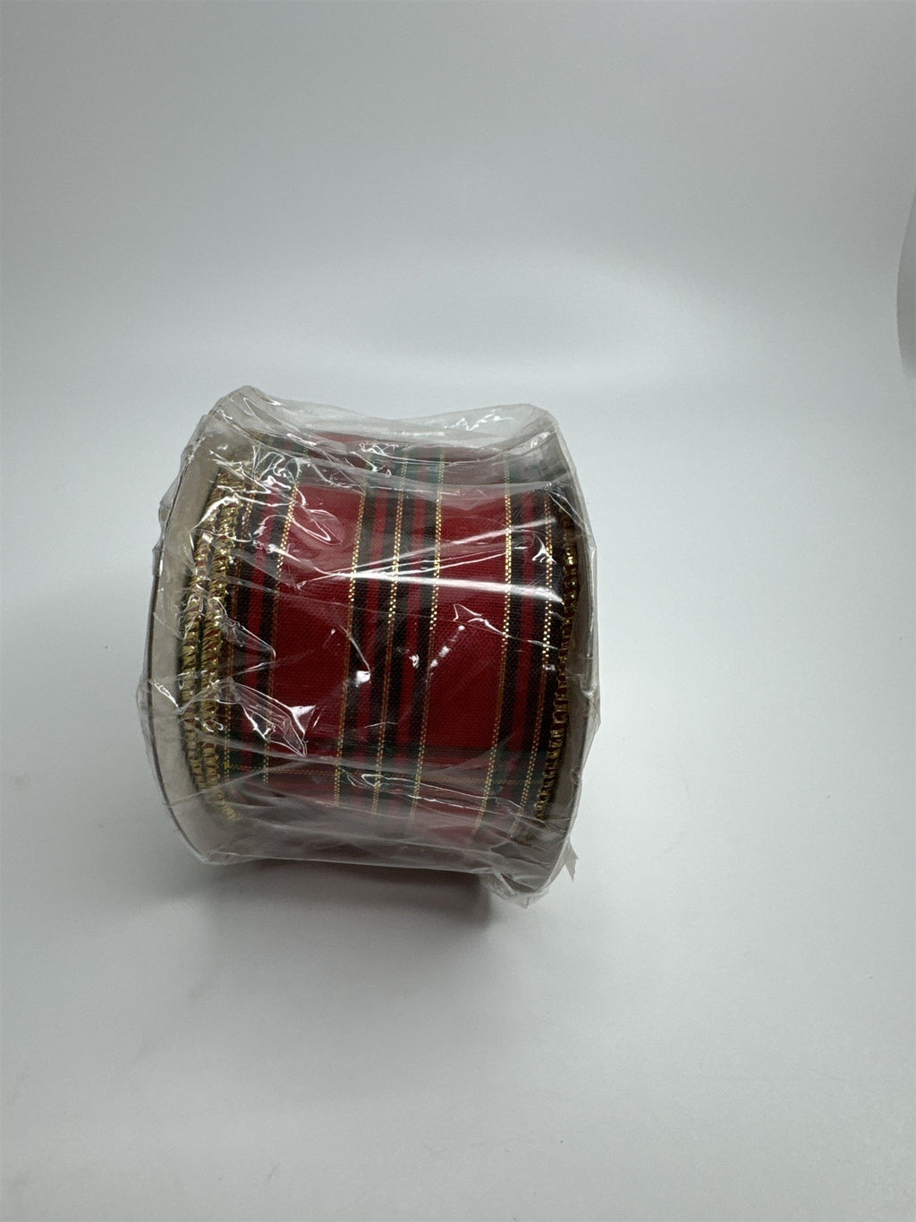Vintage Home Interiors and Gifts #1910 2-1/2" x 10 Yds Ribbon Plaid Gold Holiday