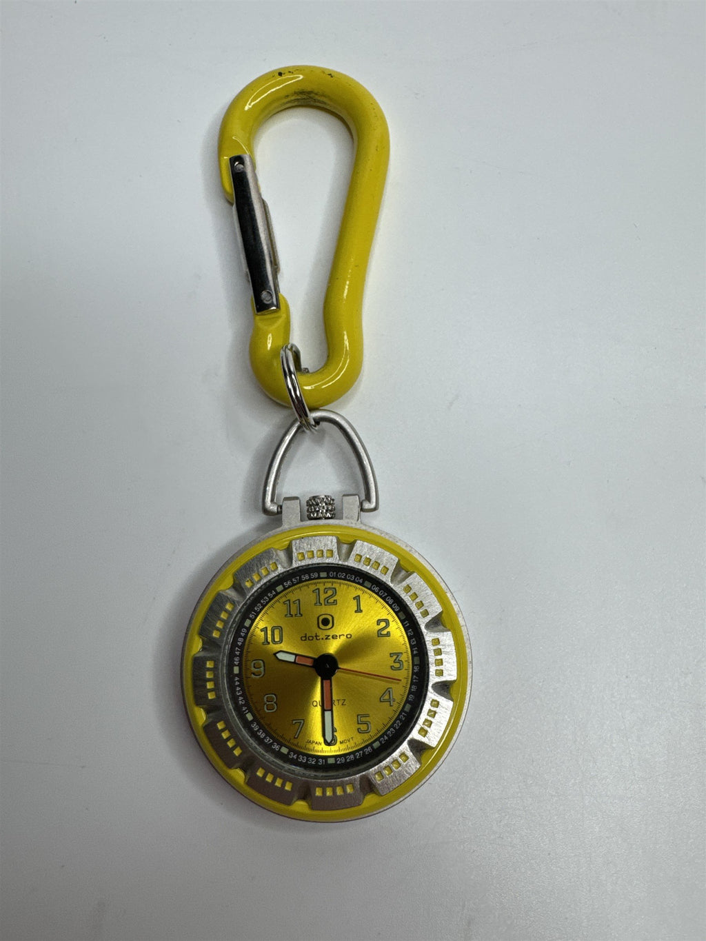 dot.zero YELLOW Stainless Steel Carabiner Pocket Watch for Outdoors Hiking