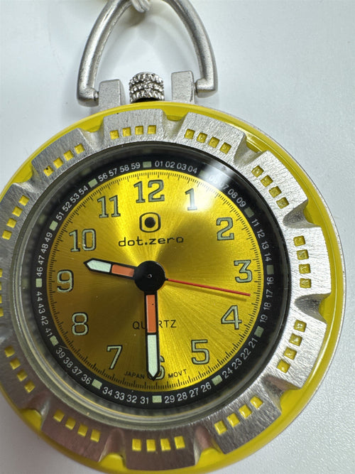 dot.zero YELLOW Stainless Steel Carabiner Pocket Watch for Outdoors Hiking