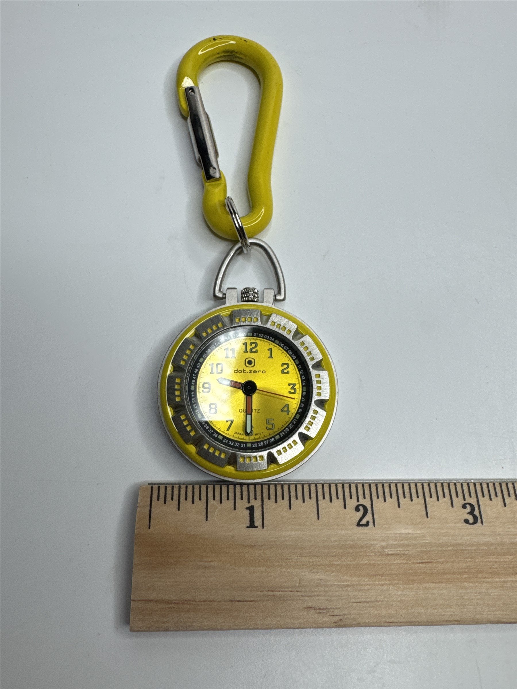 dot.zero YELLOW Stainless Steel Carabiner Pocket Watch for Outdoors Hiking
