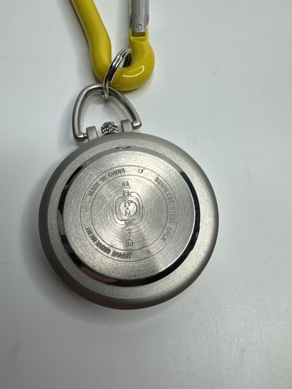dot.zero YELLOW Stainless Steel Carabiner Pocket Watch for Outdoors Hiking