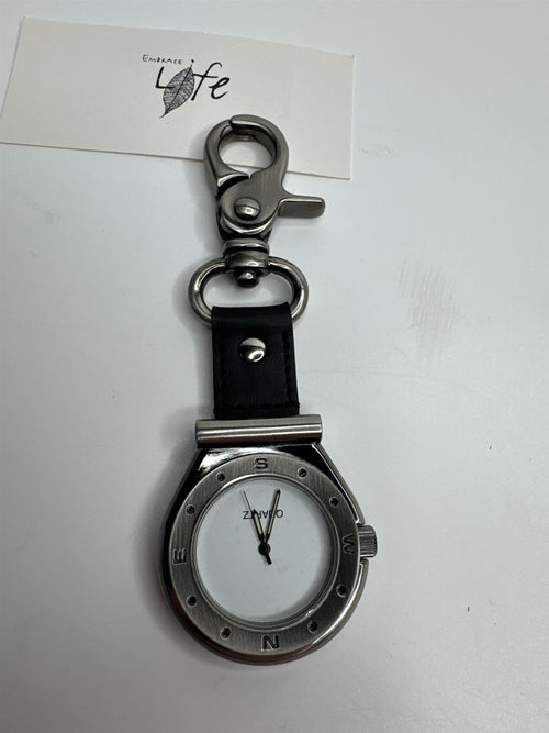 Embrace Life Clip On Metal Fashion Timepiece Pocket Watch Quartz Movement NOS