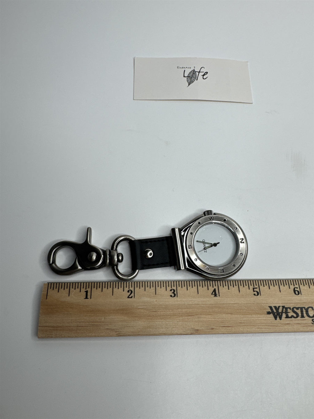 Embrace Life Clip On Metal Fashion Timepiece Pocket Watch Quartz Movement NOS