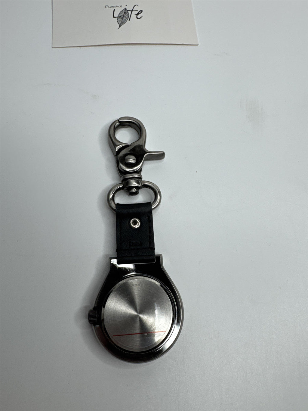 Embrace Life Clip On Metal Fashion Timepiece Pocket Watch Quartz Movement NOS