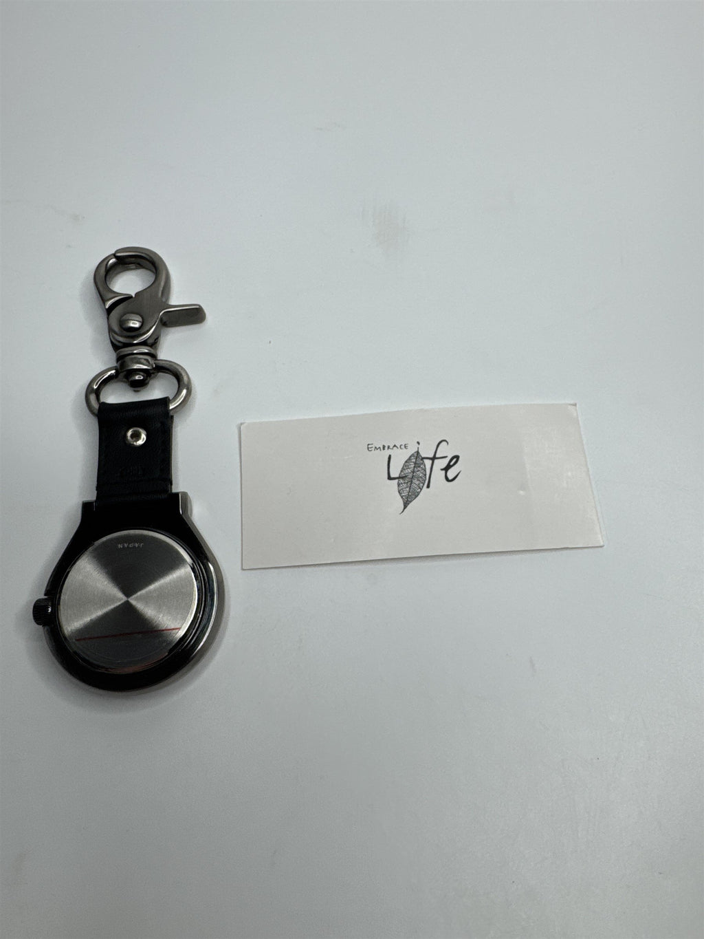 Embrace Life Clip On Metal Fashion Timepiece Pocket Watch Quartz Movement NOS