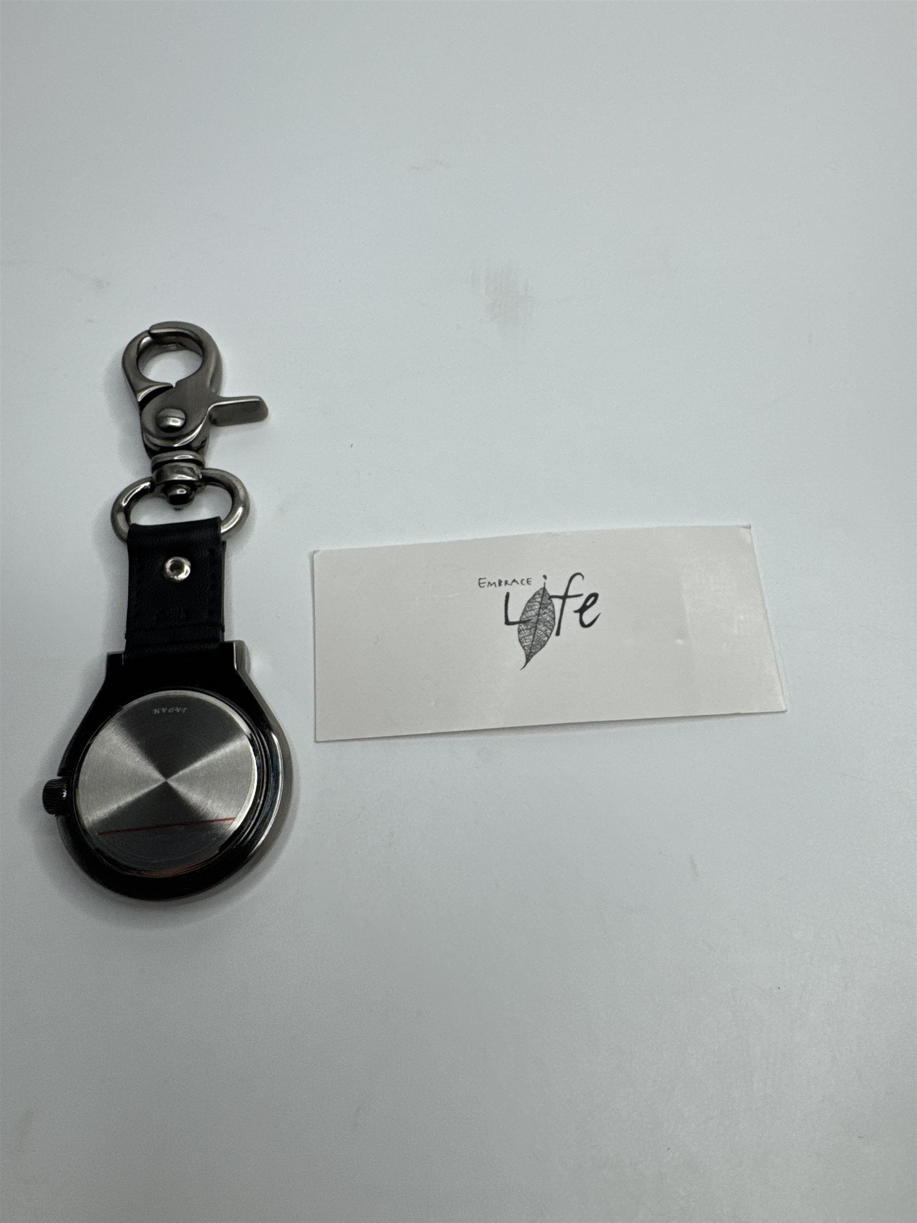 Embrace Life Clip On Metal Fashion Timepiece Pocket Watch Quartz Movement NOS