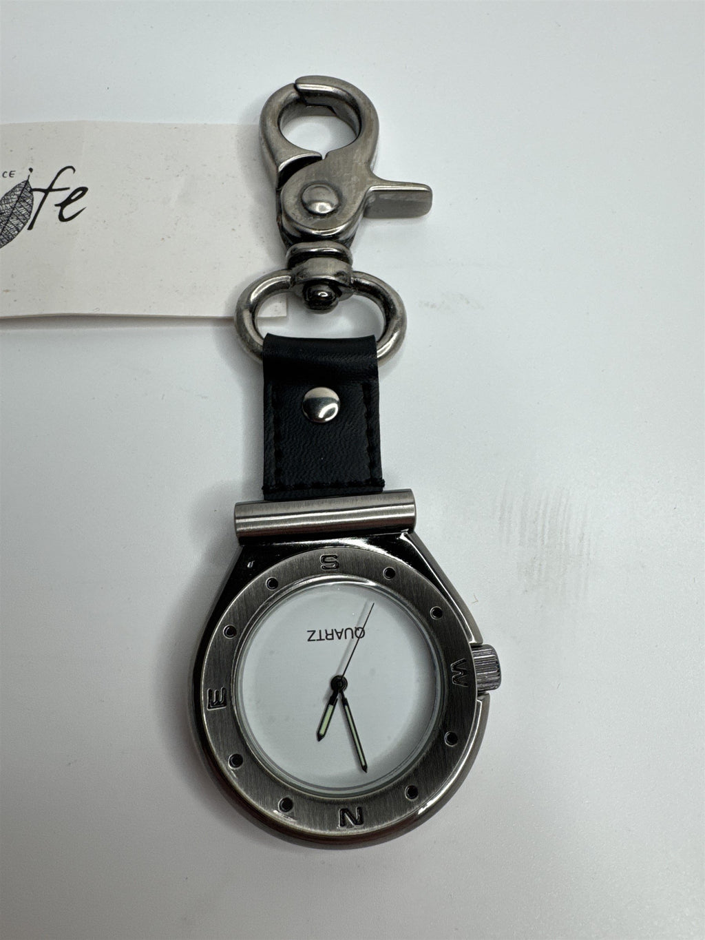 Embrace Life Clip On Metal Fashion Timepiece Pocket Watch Quartz Movement NOS