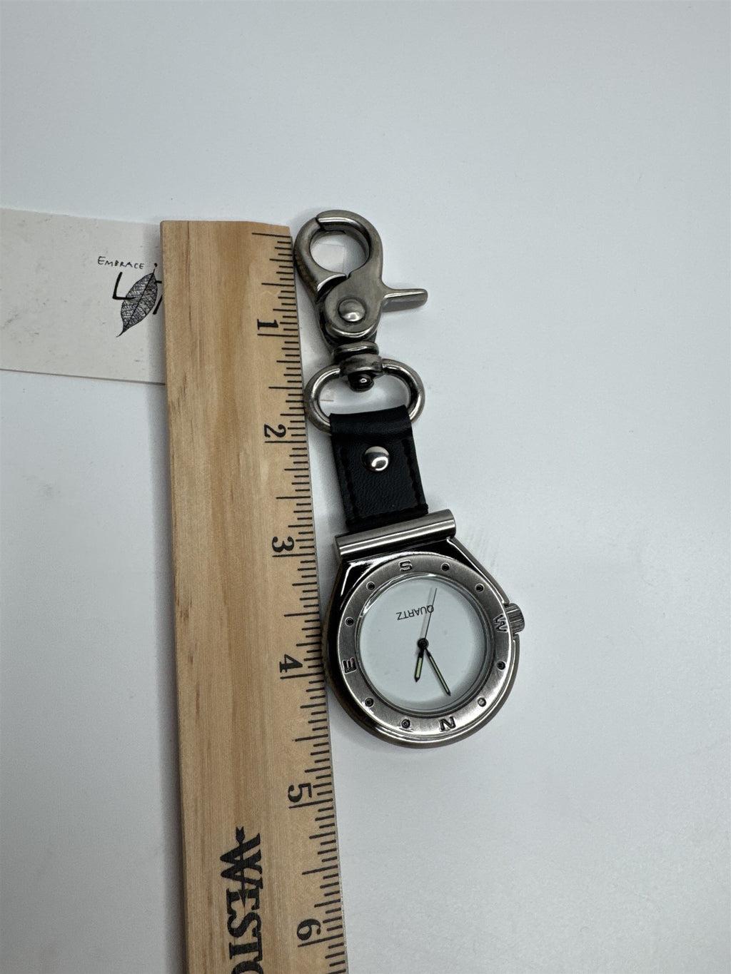 Embrace Life Clip On Metal Fashion Timepiece Pocket Watch Quartz Movement NOS