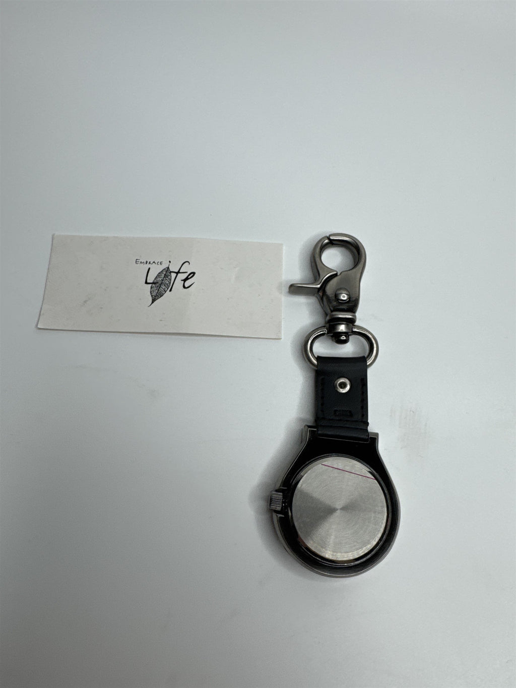Embrace Life Clip On Metal Fashion Timepiece Pocket Watch Quartz Movement NOS
