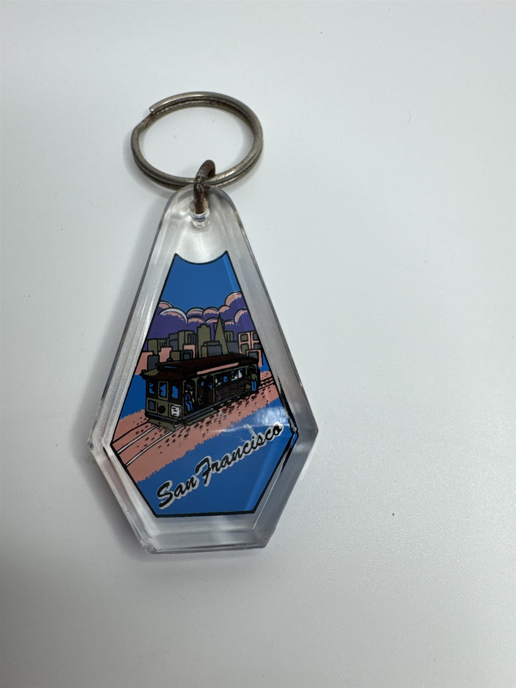 Vintage San Francisco California USA Souvenir Enamel Metal Keychain Keytag *Rust