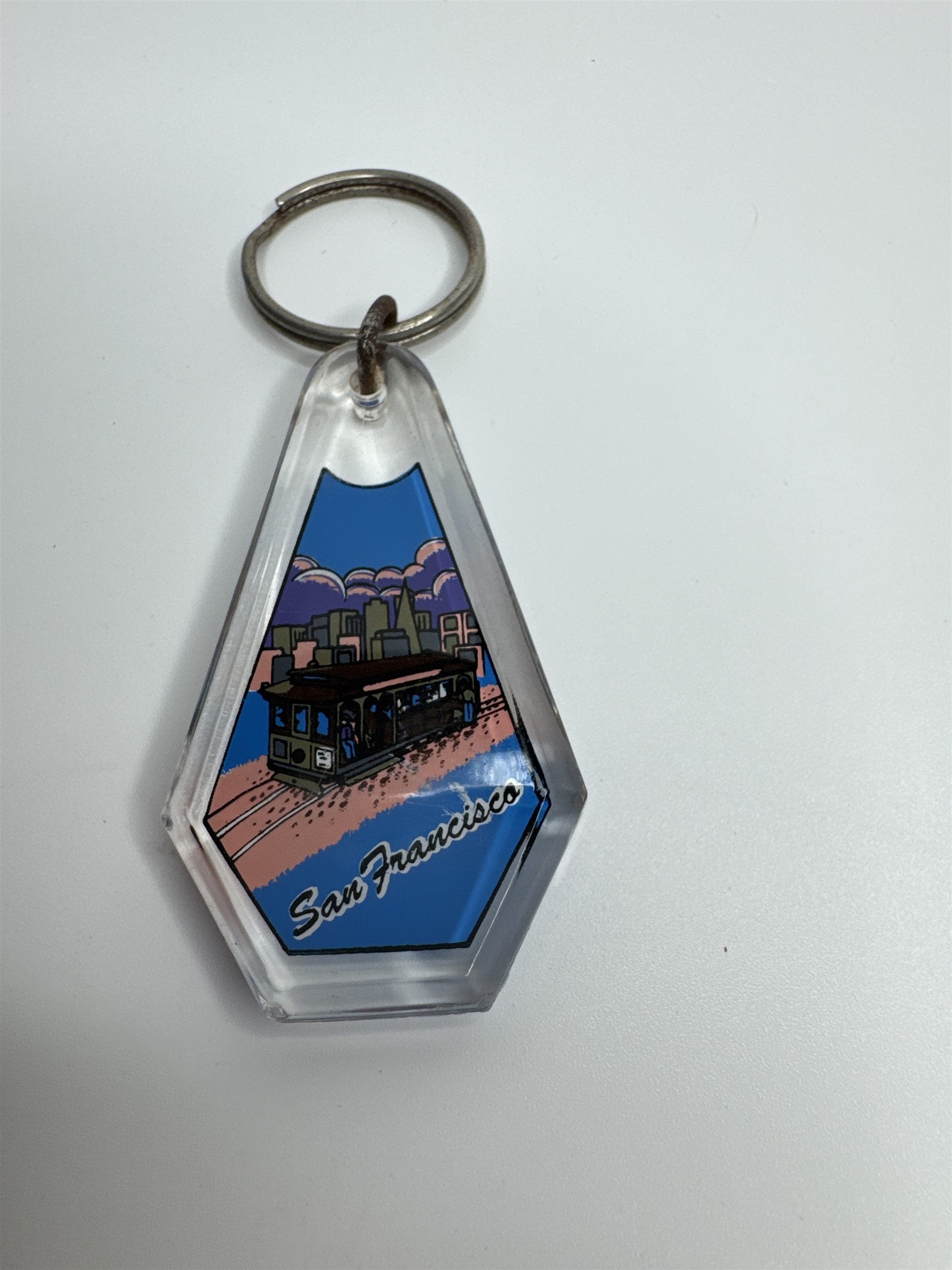 Vintage San Francisco California USA Souvenir Enamel Metal Keychain Keytag *Rust