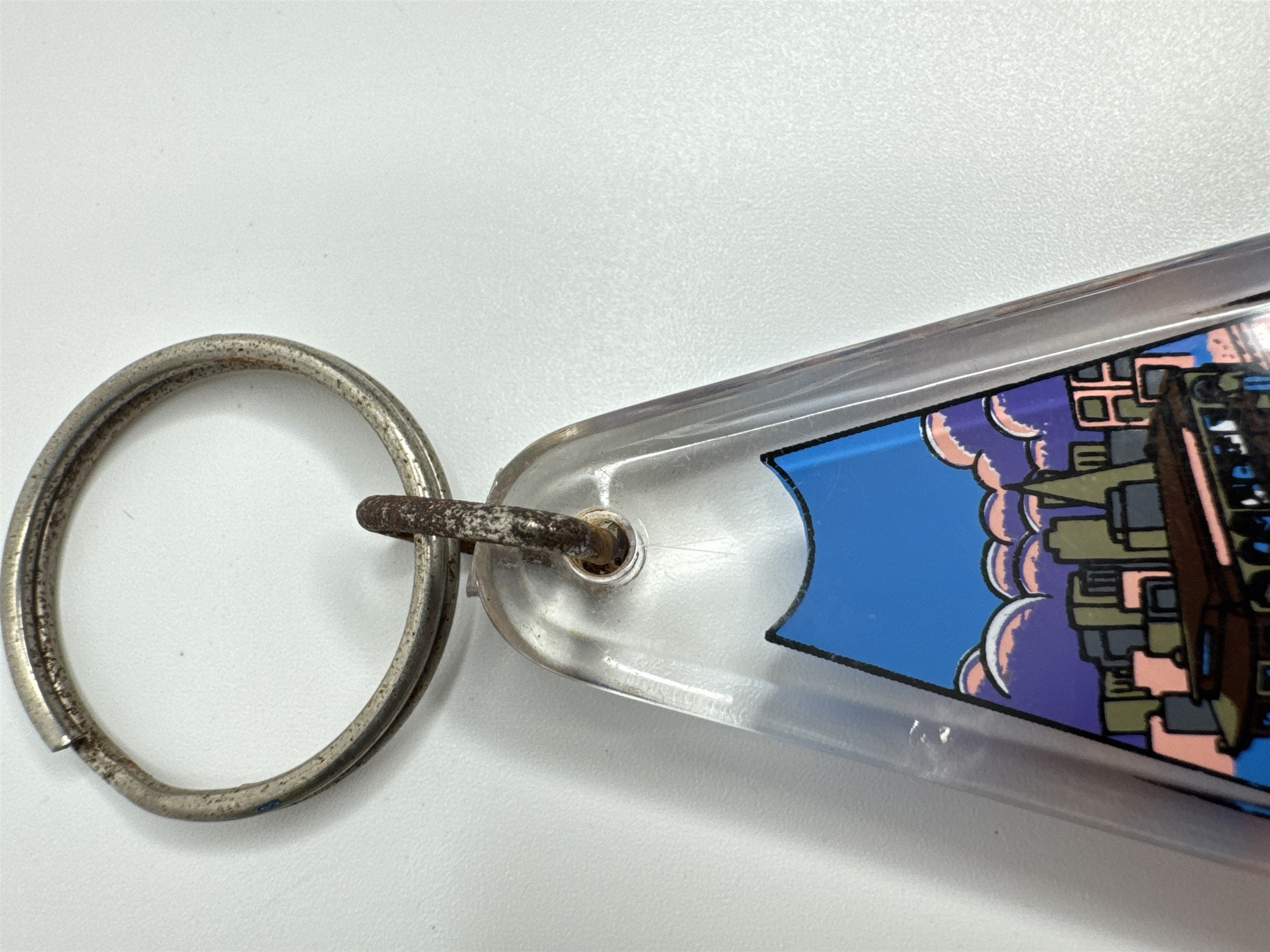Vintage San Francisco California USA Souvenir Enamel Metal Keychain Keytag *Rust