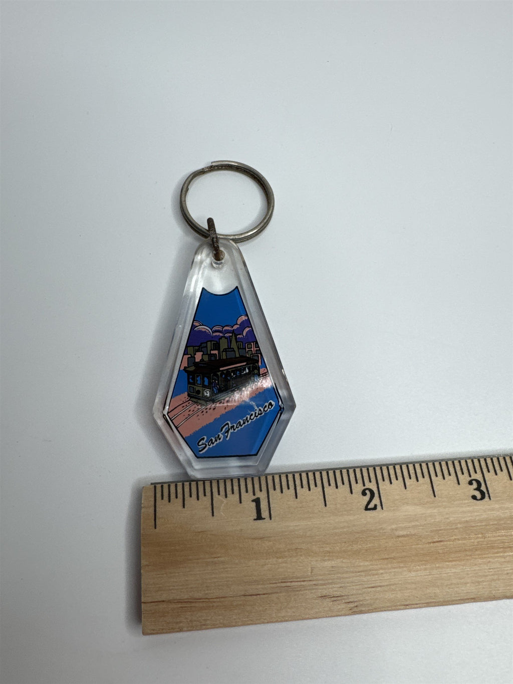 Vintage San Francisco California USA Souvenir Enamel Metal Keychain Keytag *Rust