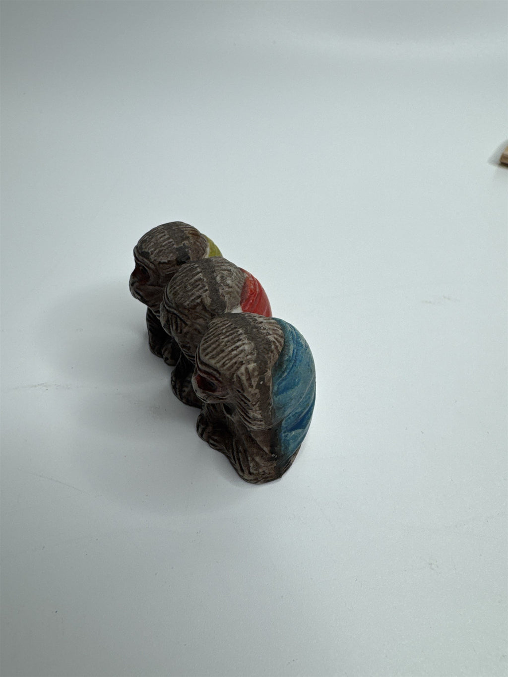 Vtg Miniature Wise Monkeys Speak No Evil See No Evil Hear No Evil Figurine JAPAN