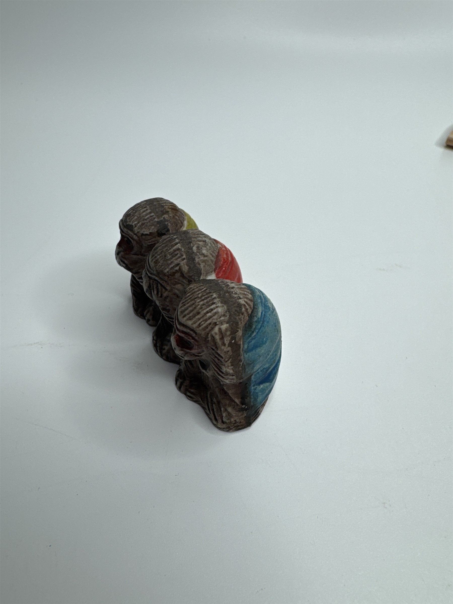 Vtg Miniature Wise Monkeys Speak No Evil See No Evil Hear No Evil Figurine JAPAN